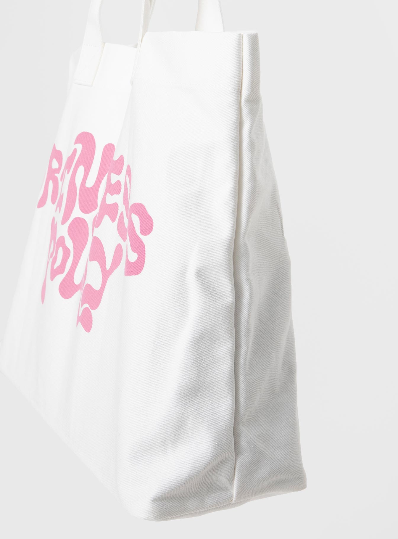 Princess Polly Tote Bag Squiggle Text White / Pink - Image 3