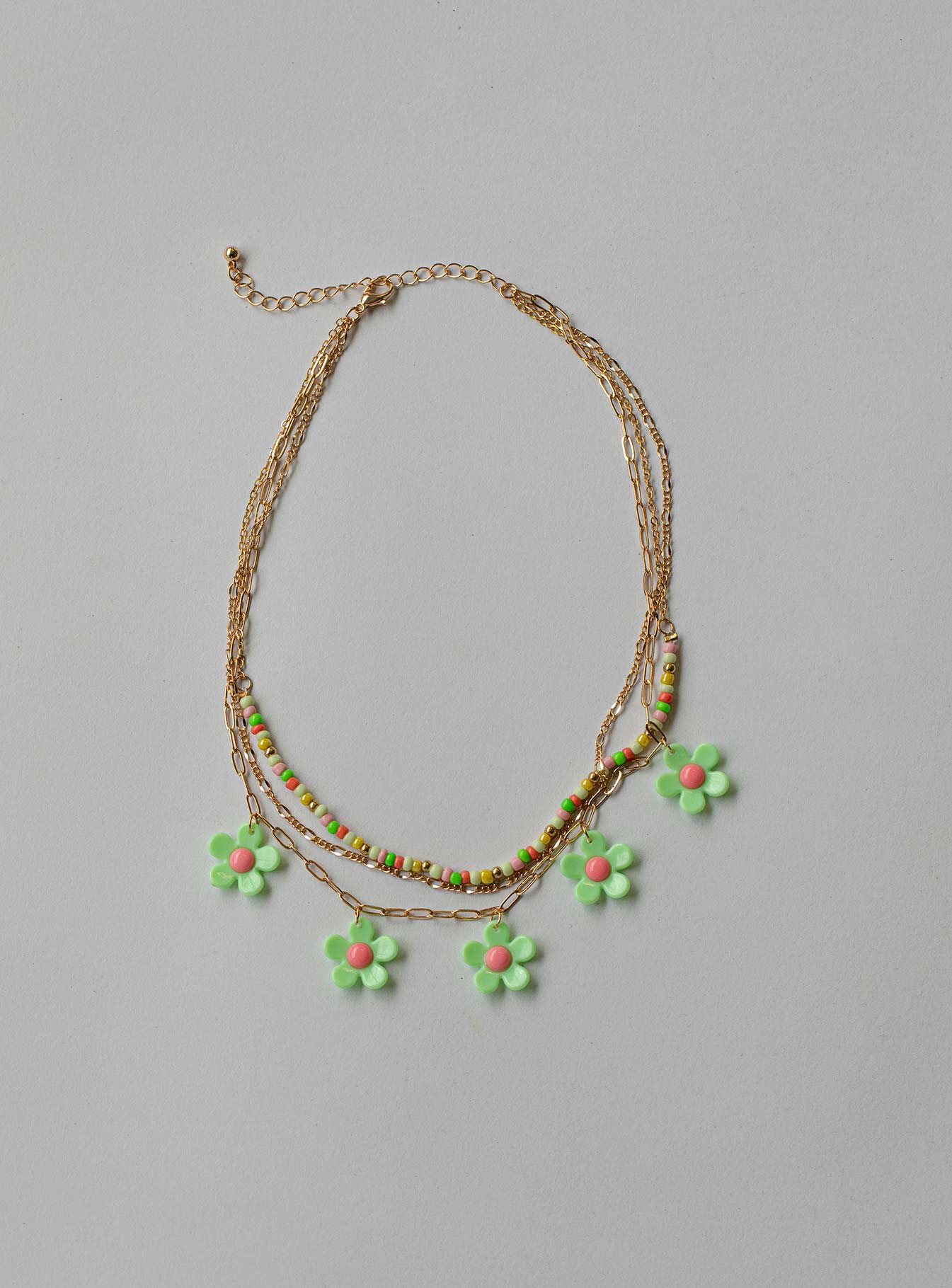 Mildara Flower Necklace Gold / Green - Image 2