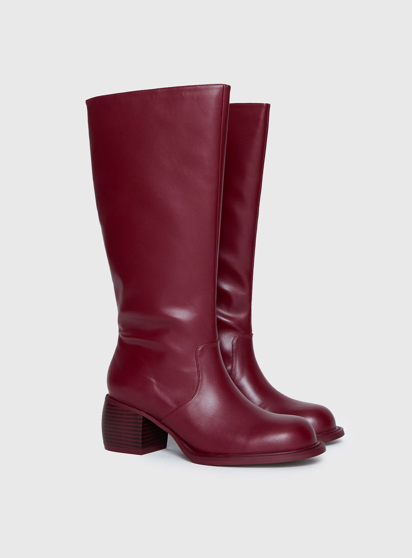 Ella Knee High Boots Burgundy - Image 3