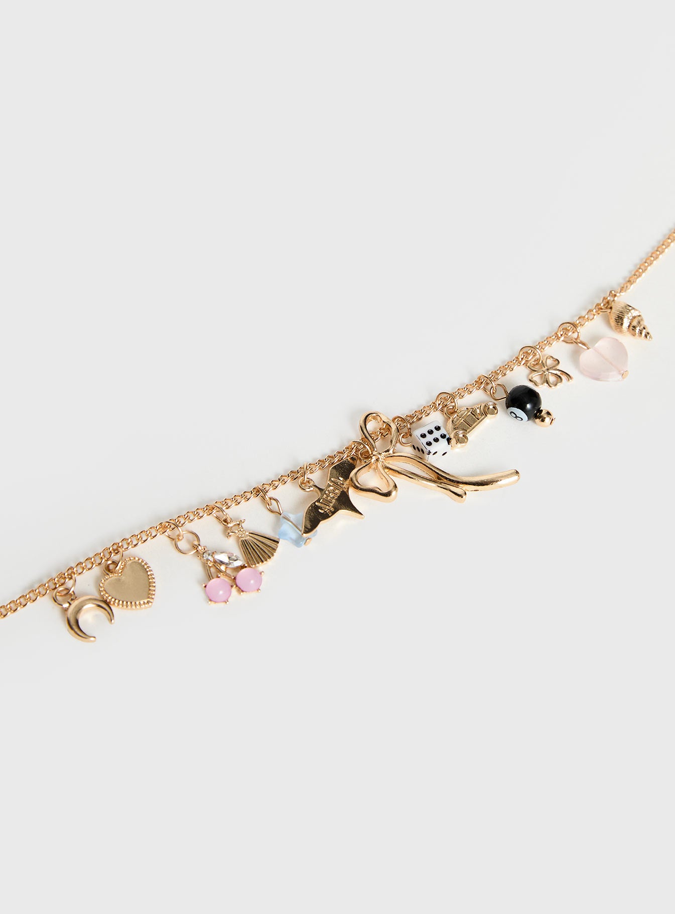 Antiqued Charm Necklace Gold - Image 3