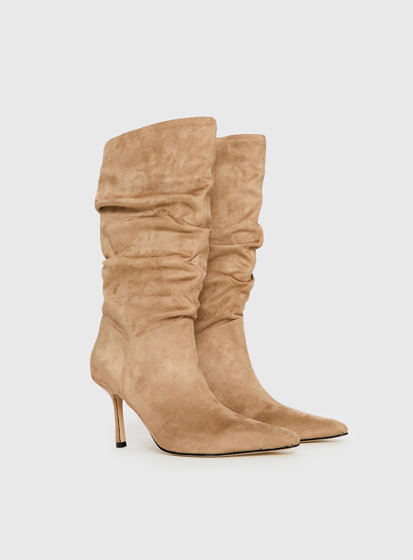 Such A Charmer Faux Suede Scrunch Boot Tan - Image 3