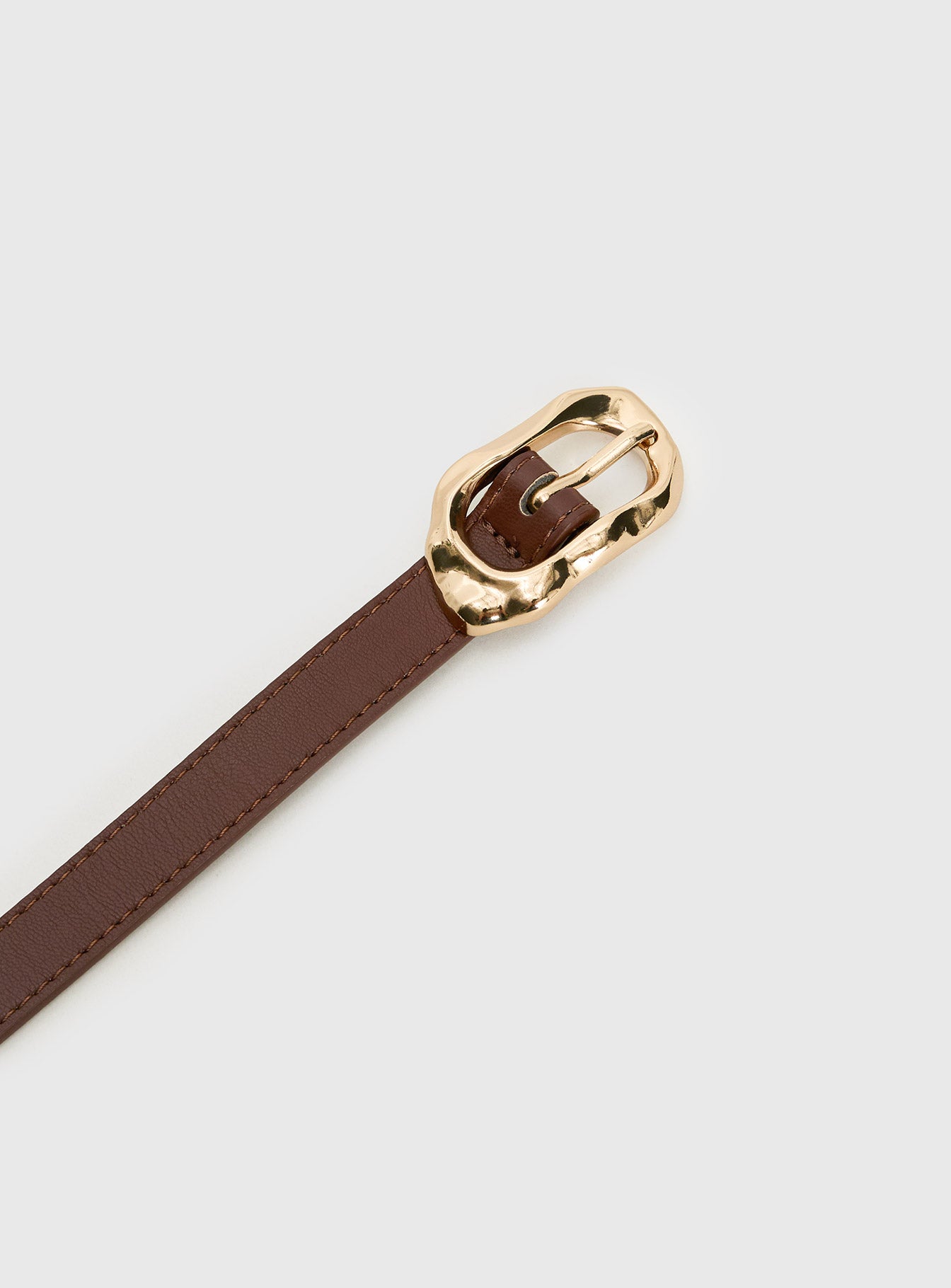 Capeside Faux Leather Belt Brown / Gold - Image 3
