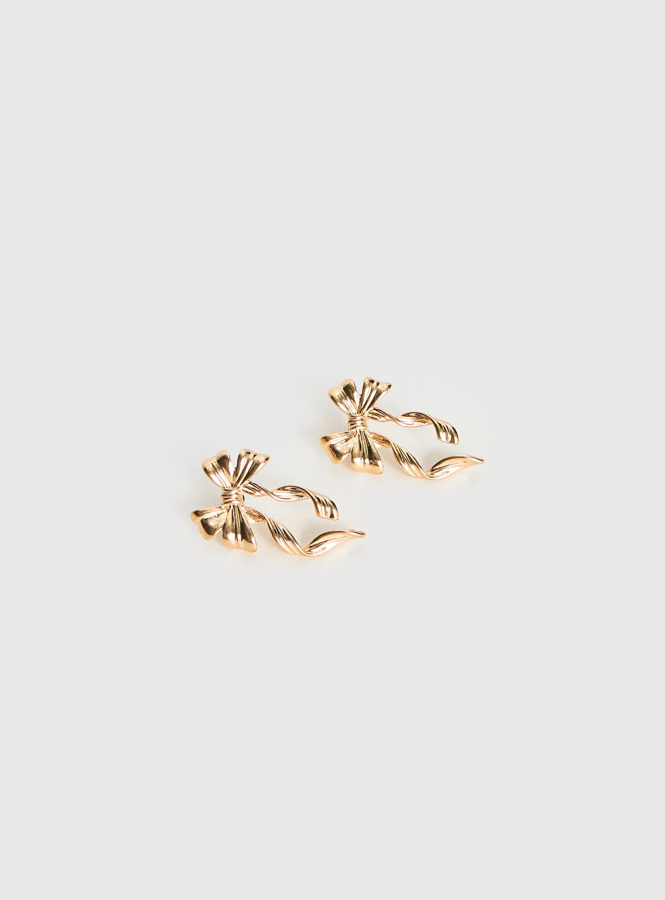 Keep A Secret Bow Earrings Gold - Image 3