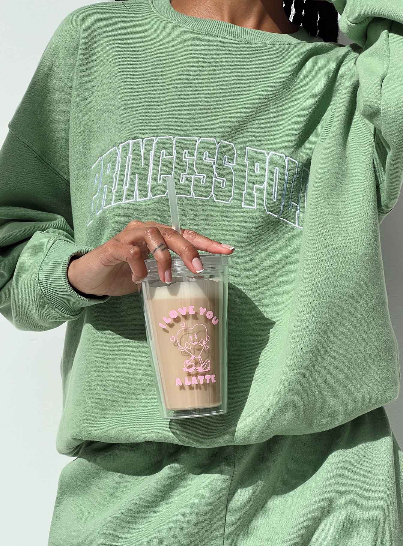 I Love You A Latte Iced Coffee Tumbler Clear / Pink - Image 3