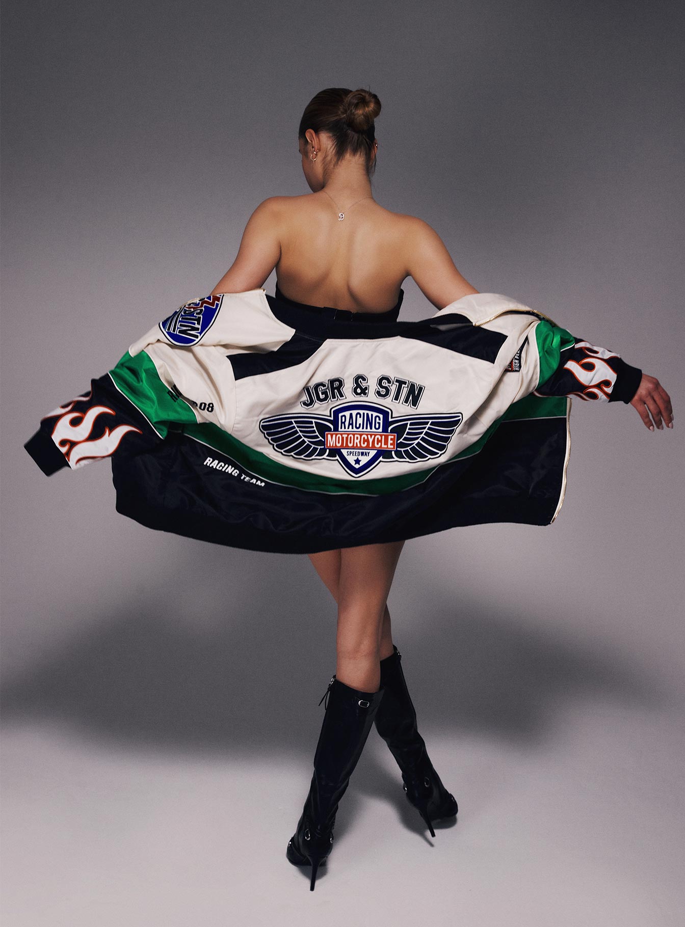 JGR & STN Axel Moto Jacket Ivory / Black - Image 12