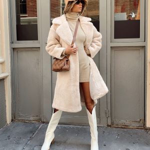 Leah Teddy Coat Beige