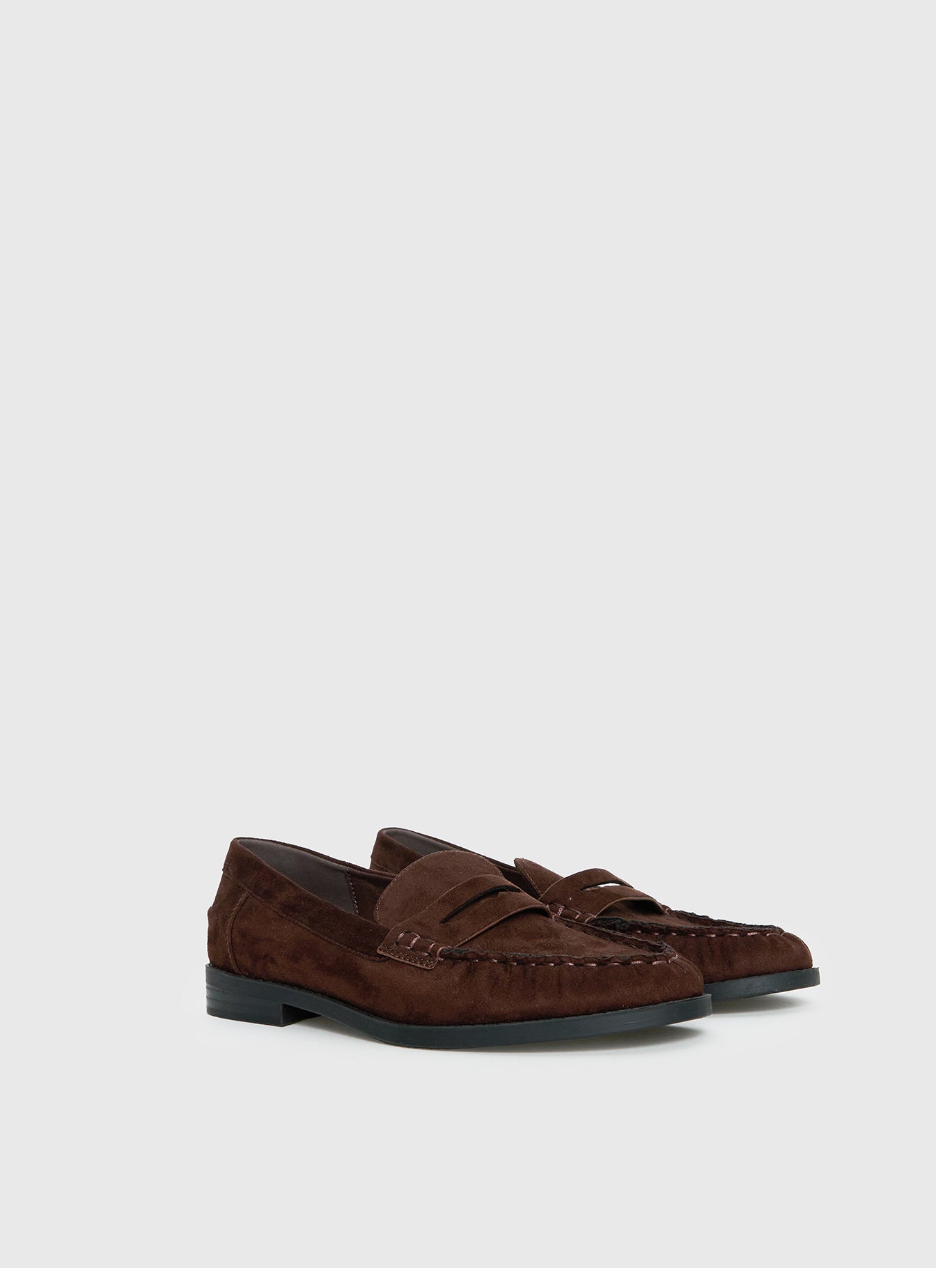 Therapy Albert Faux Suede Loafers Brown - Image 3