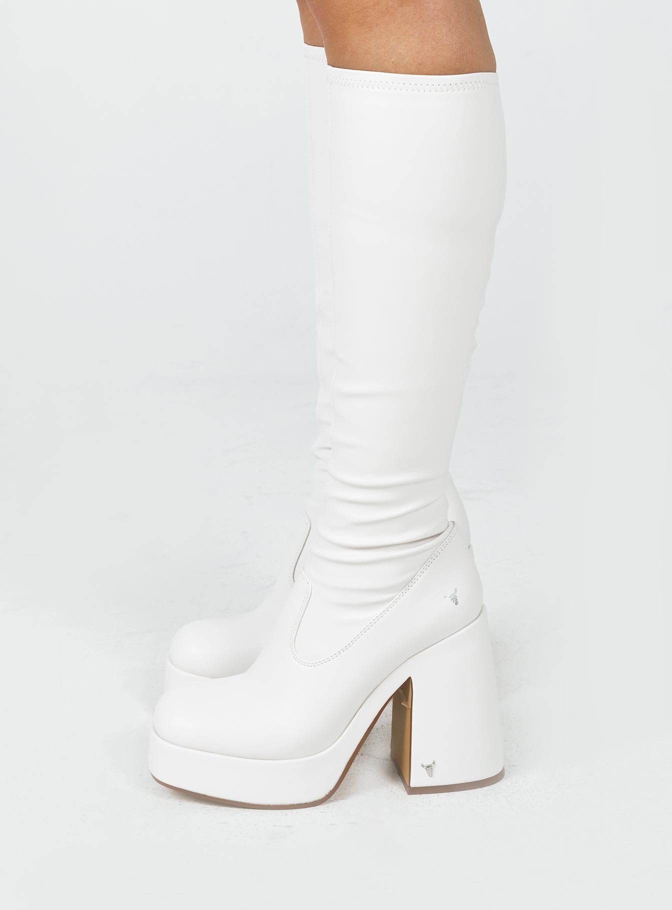 Windsor Smith Highkey Platform Knee High Boots Snow - Image 3