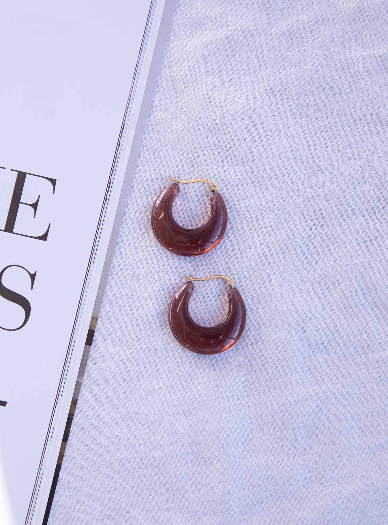 Medusa Earrings Gold / Amber - Image 2
