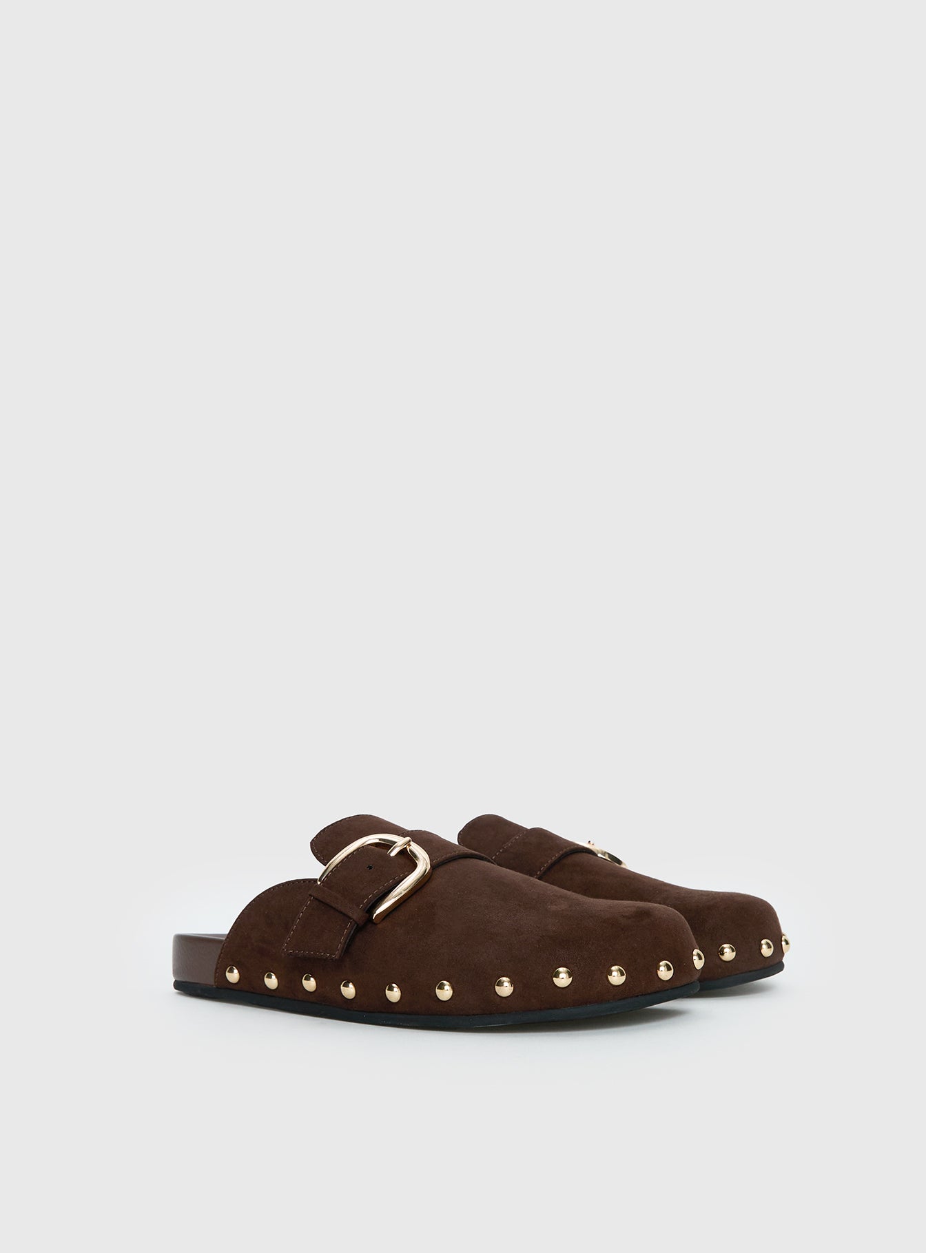 Way Life Goes Stud Detail Clogs Chocolate - Image 3