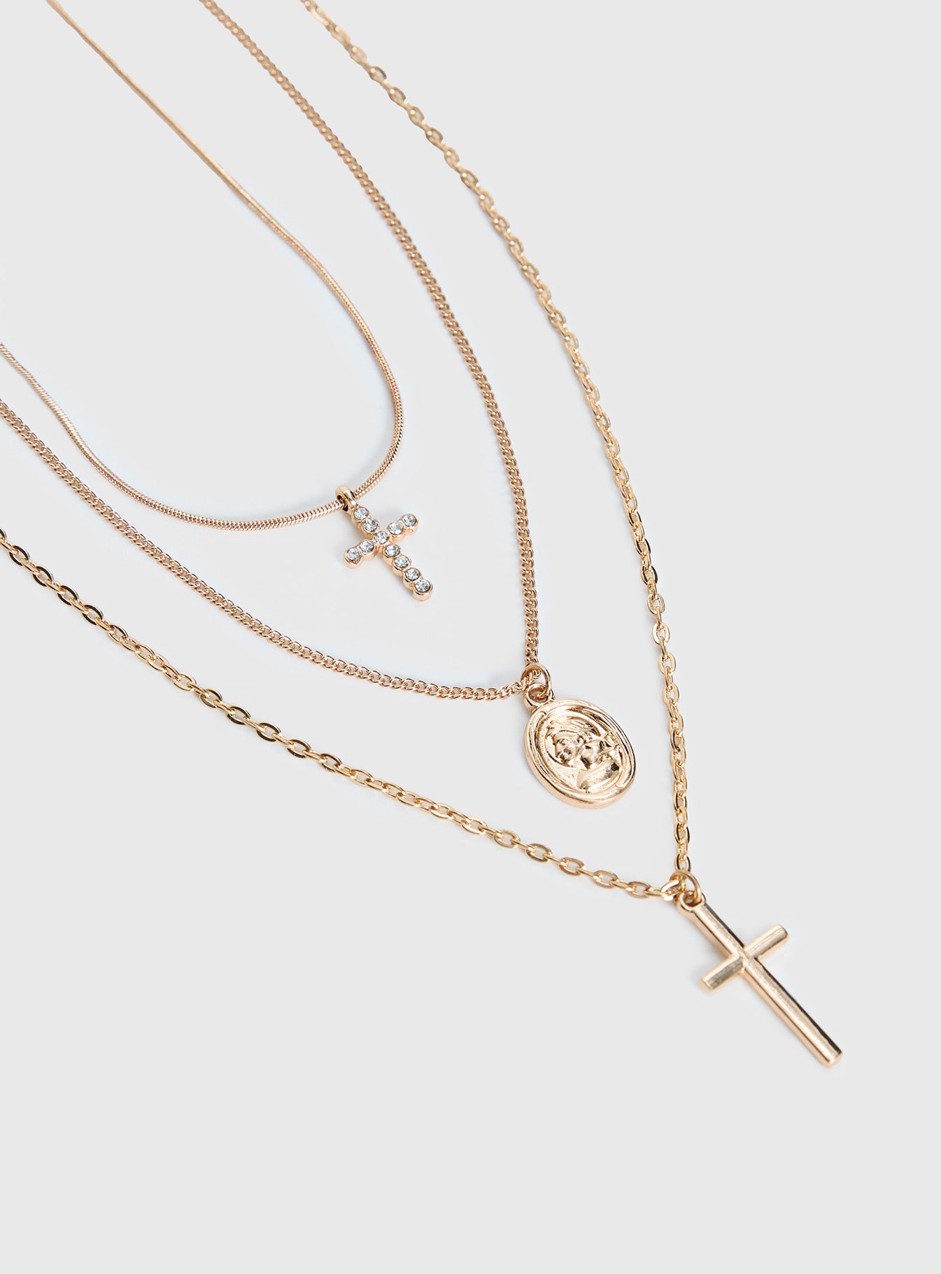 Broken Clocks Layered Necklace Gold - Image 3