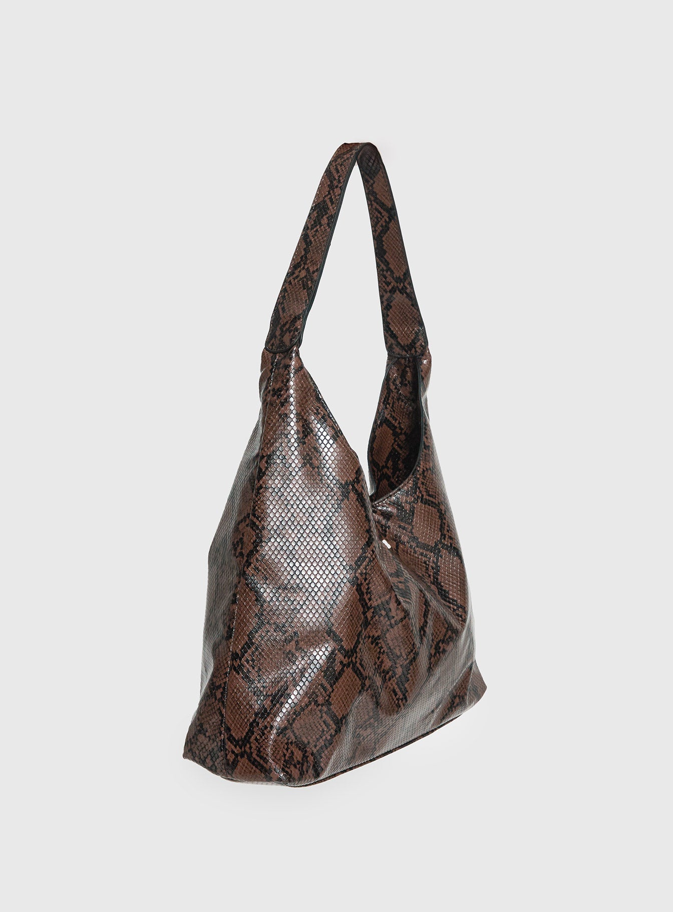 Peta & Jain Jami Slouch Bag Chocolate Snake - Image 3
