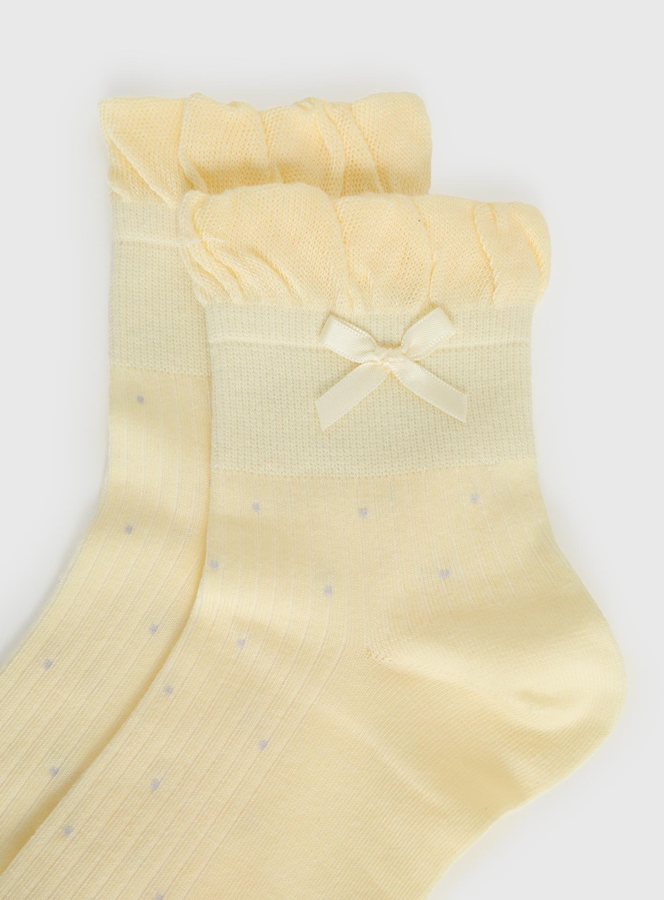 Ceyla Frill Socks Yellow Polka - Image 3