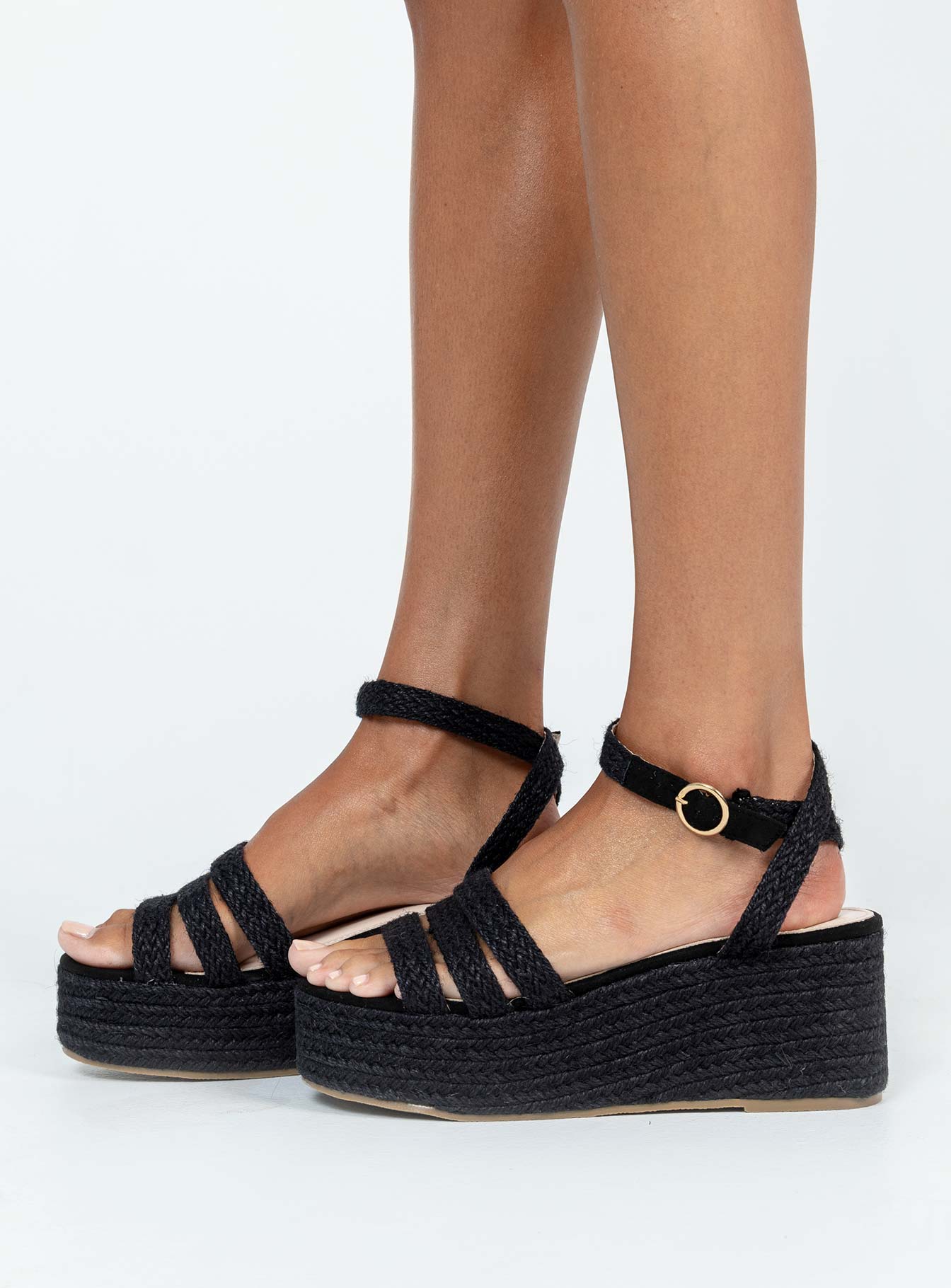 Tavo Espadrille Platform Sandals Black - Image 3