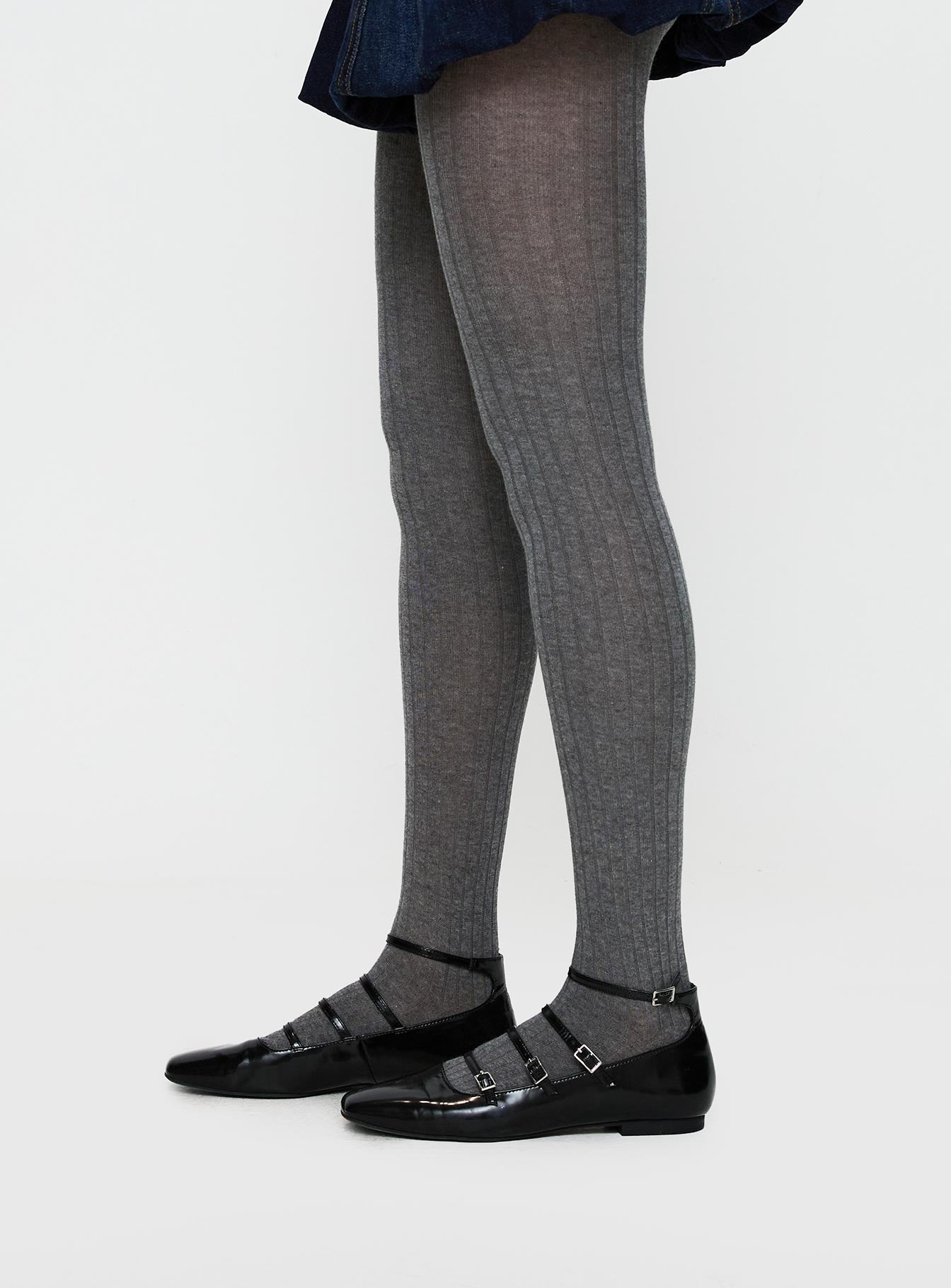 Flashback Ribbed Stockings Grey - Image 3