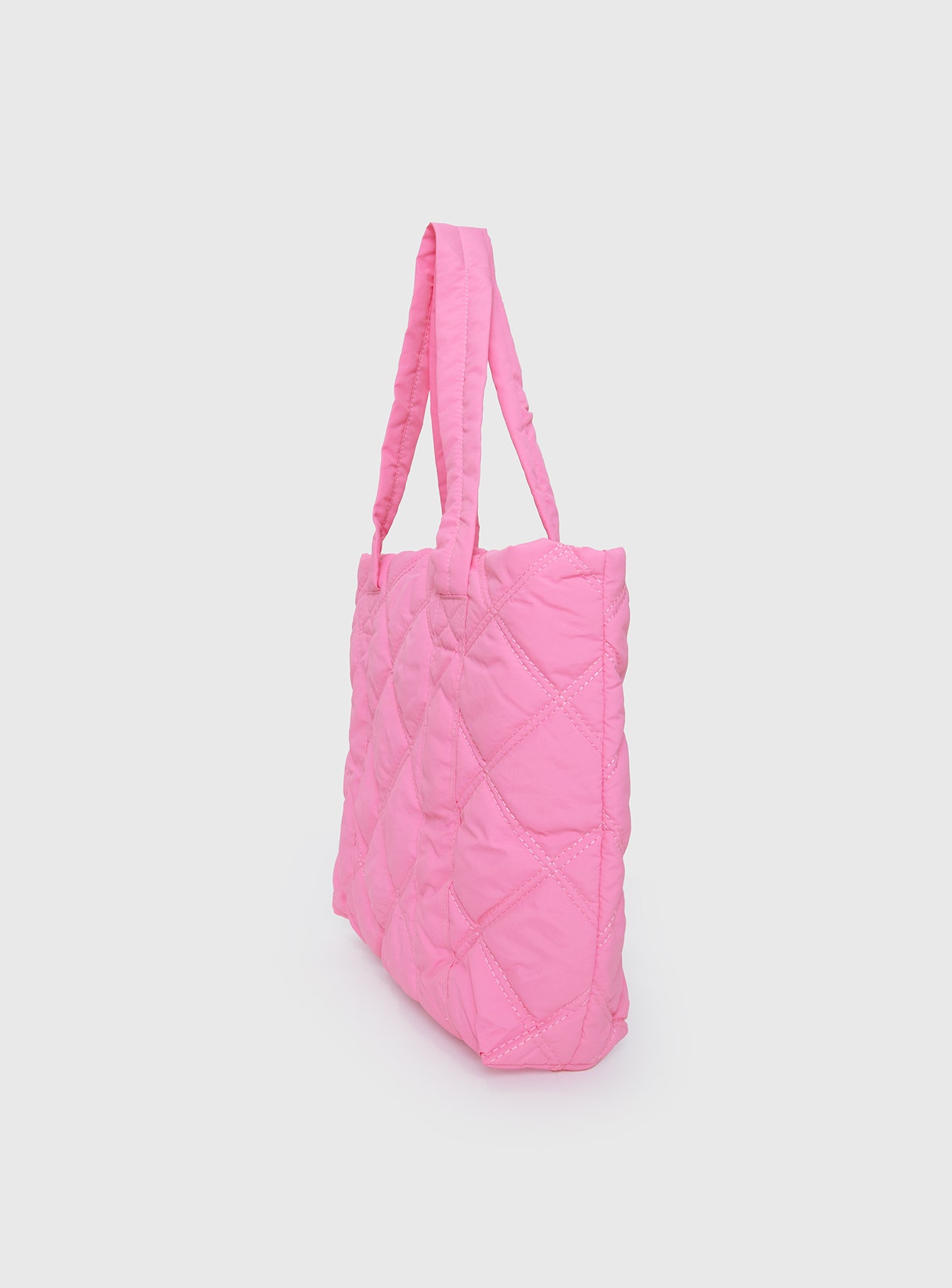 Jovie Nylon Quilted Tote Pink - Image 3