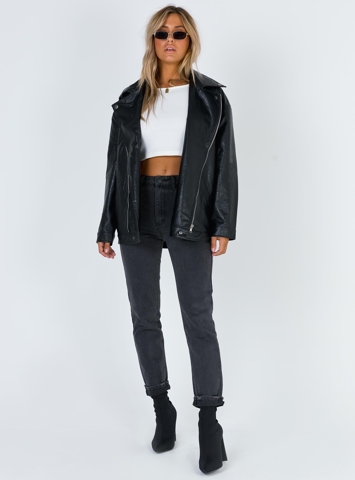 Next in Line Faux Leather Biker Jacket - Image 4