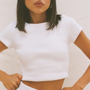 Classic Crop Tee White Petite
