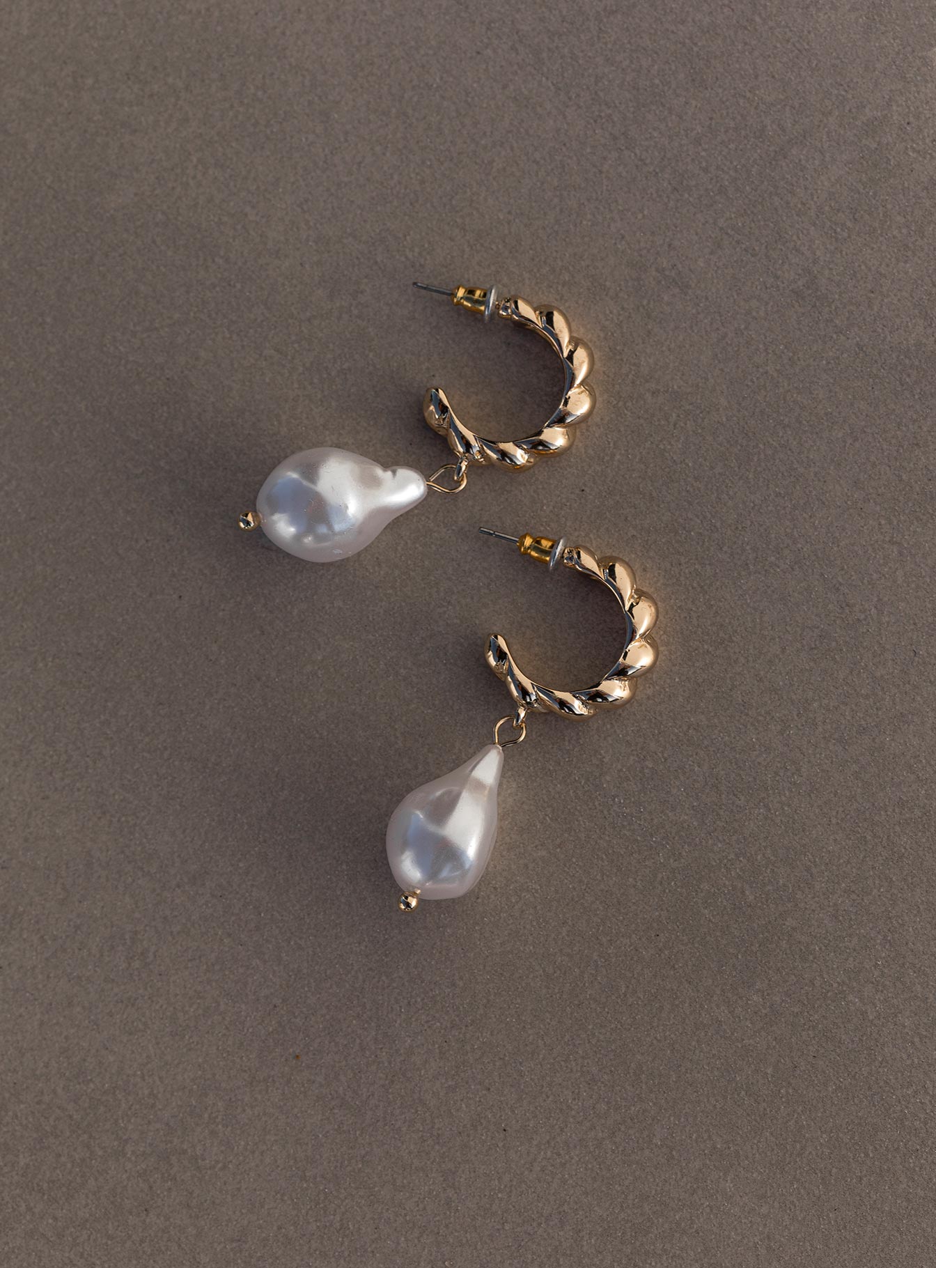 Jaxson Pearl Drop Earrings Gold - Image 2