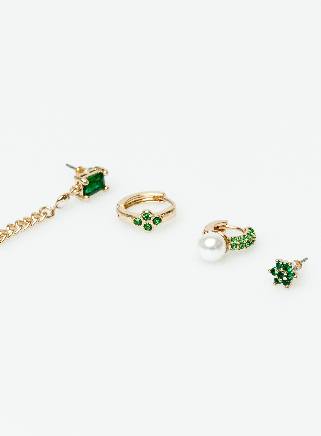 Athina Earring Pack Gold / Green - Image 3