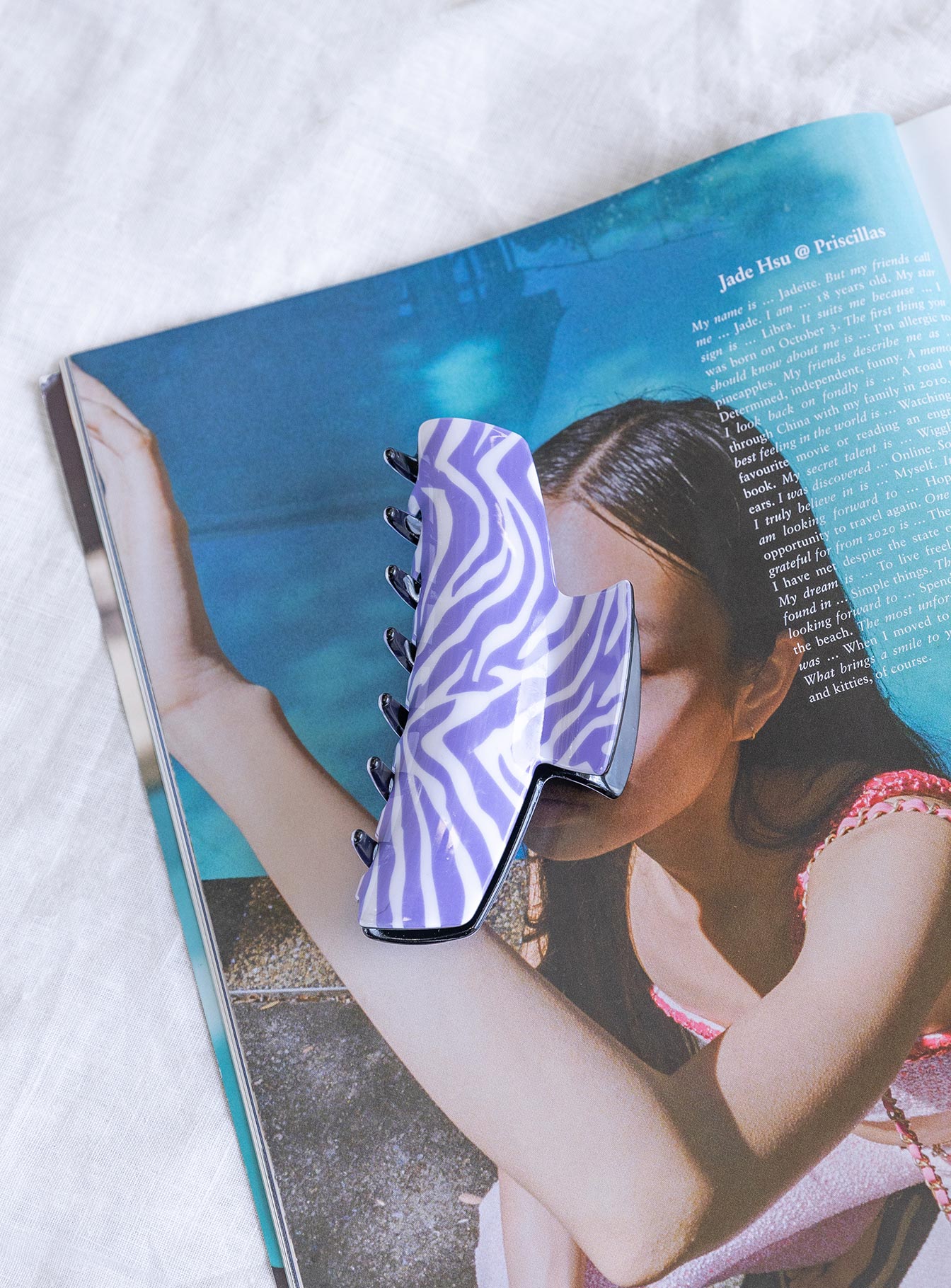 Rock Your Body Hair Clip Purple / White - Image 2