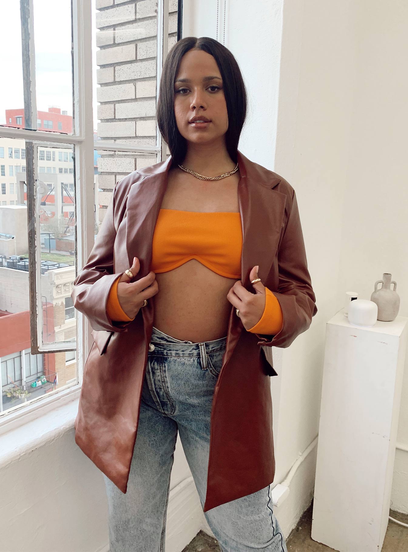 Jocelyn Jacket Brown Curve - Image 3