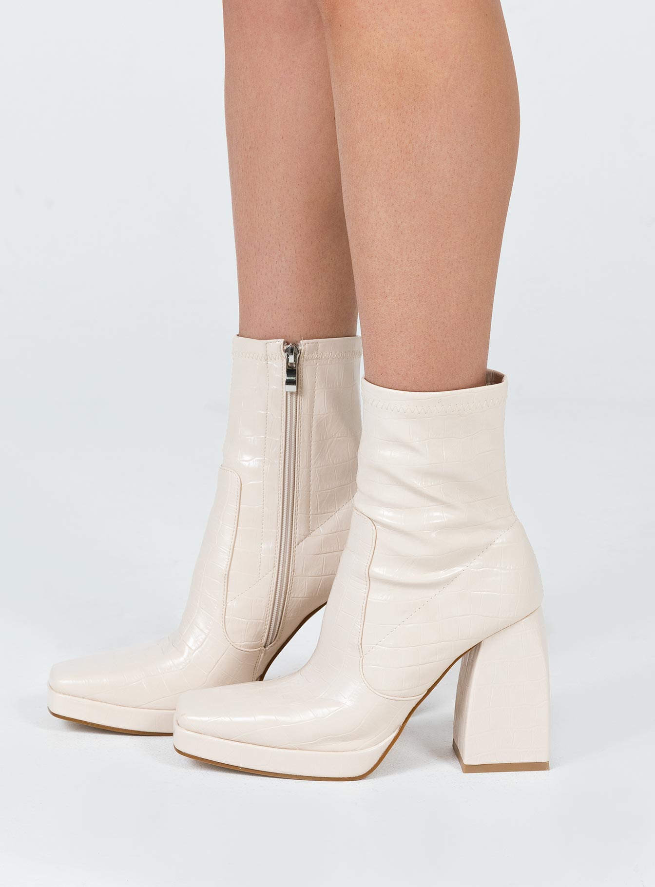 Eastern Boots Beige Croc - Image 3