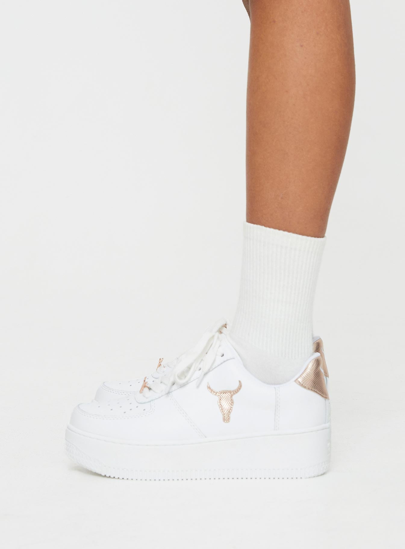 Windsor Smith Recharge Sneakers White / Rose Gold Reptile - Image 3