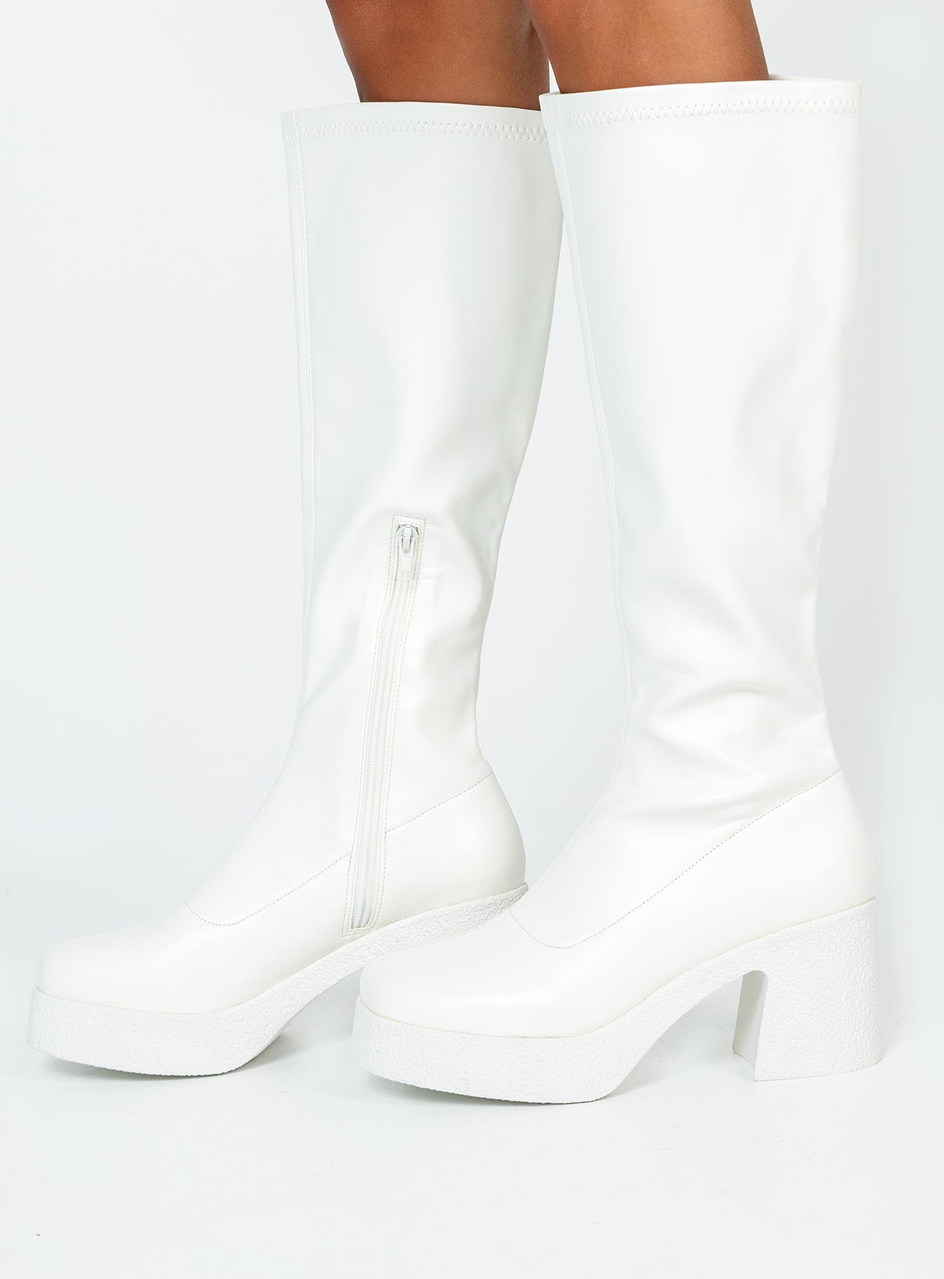 Westcott Knee High Boots White - Image 3