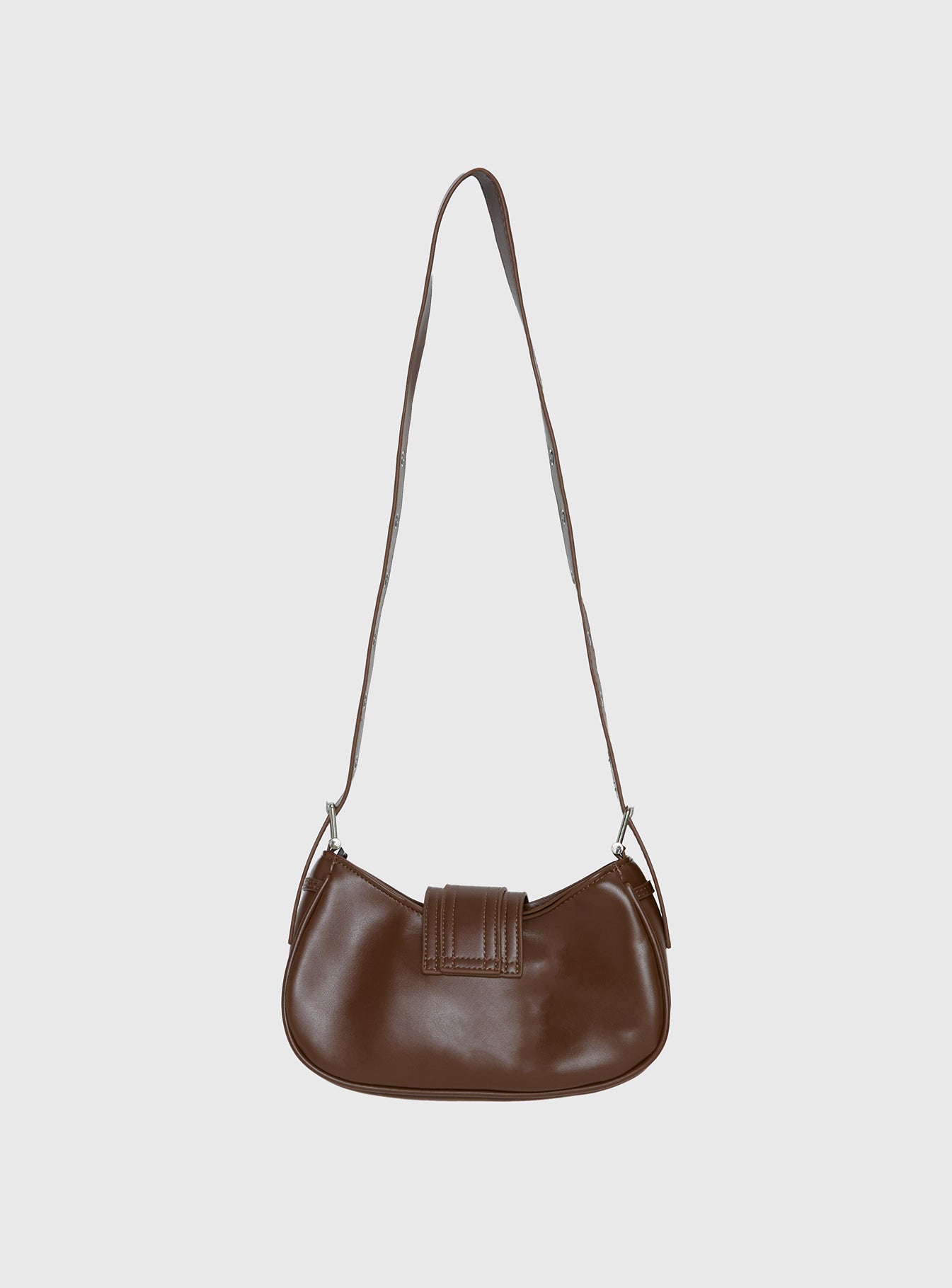 Kienna Buckle Shoulder Bag Brown - Image 3