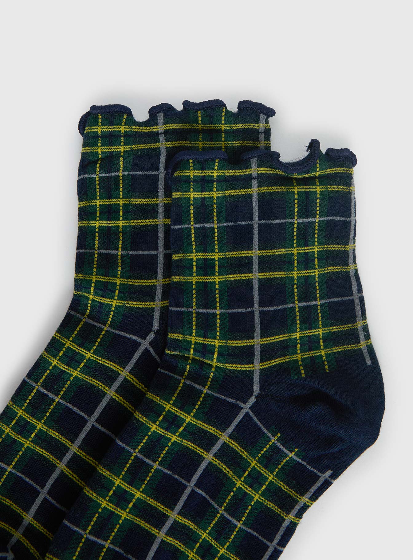 Zaylenna Frill Socks Navy Check - Image 3