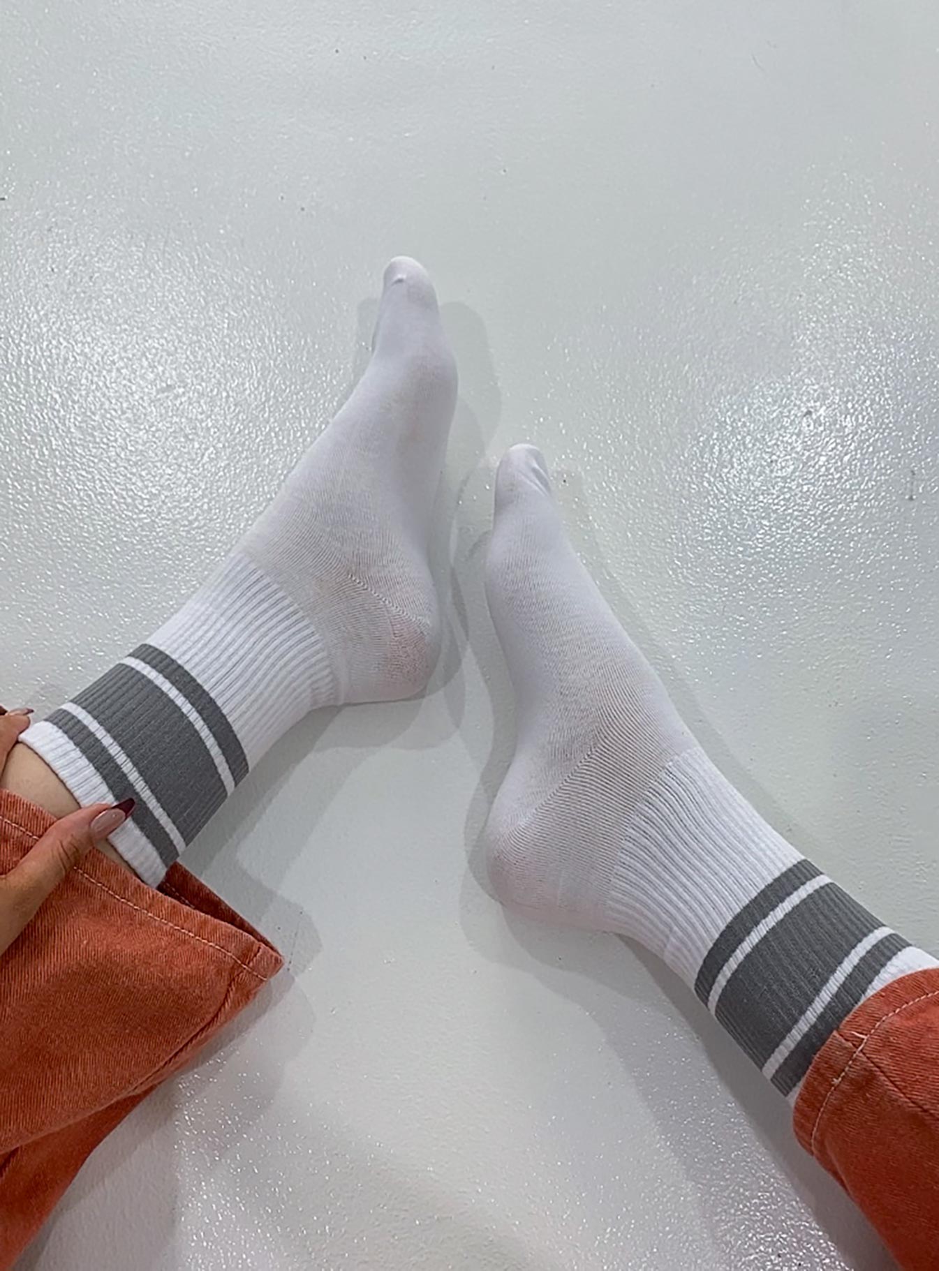 Track Star Socks White / Grey