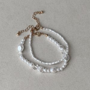 Petra Pearl Bracelet Set Gold / White