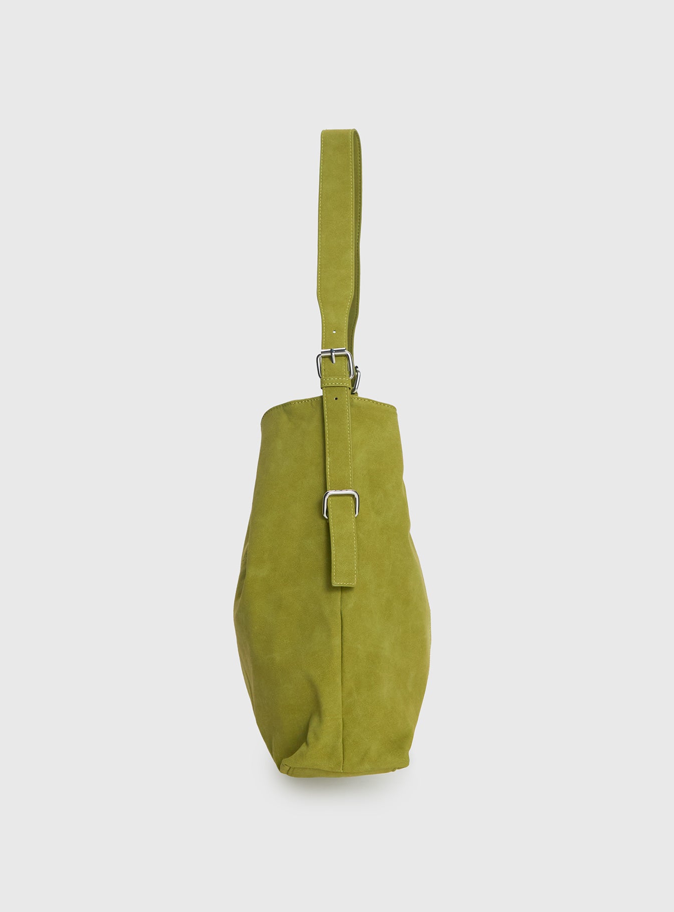 Bonus Points Faux Suede Shoulder Bag Green - Image 3