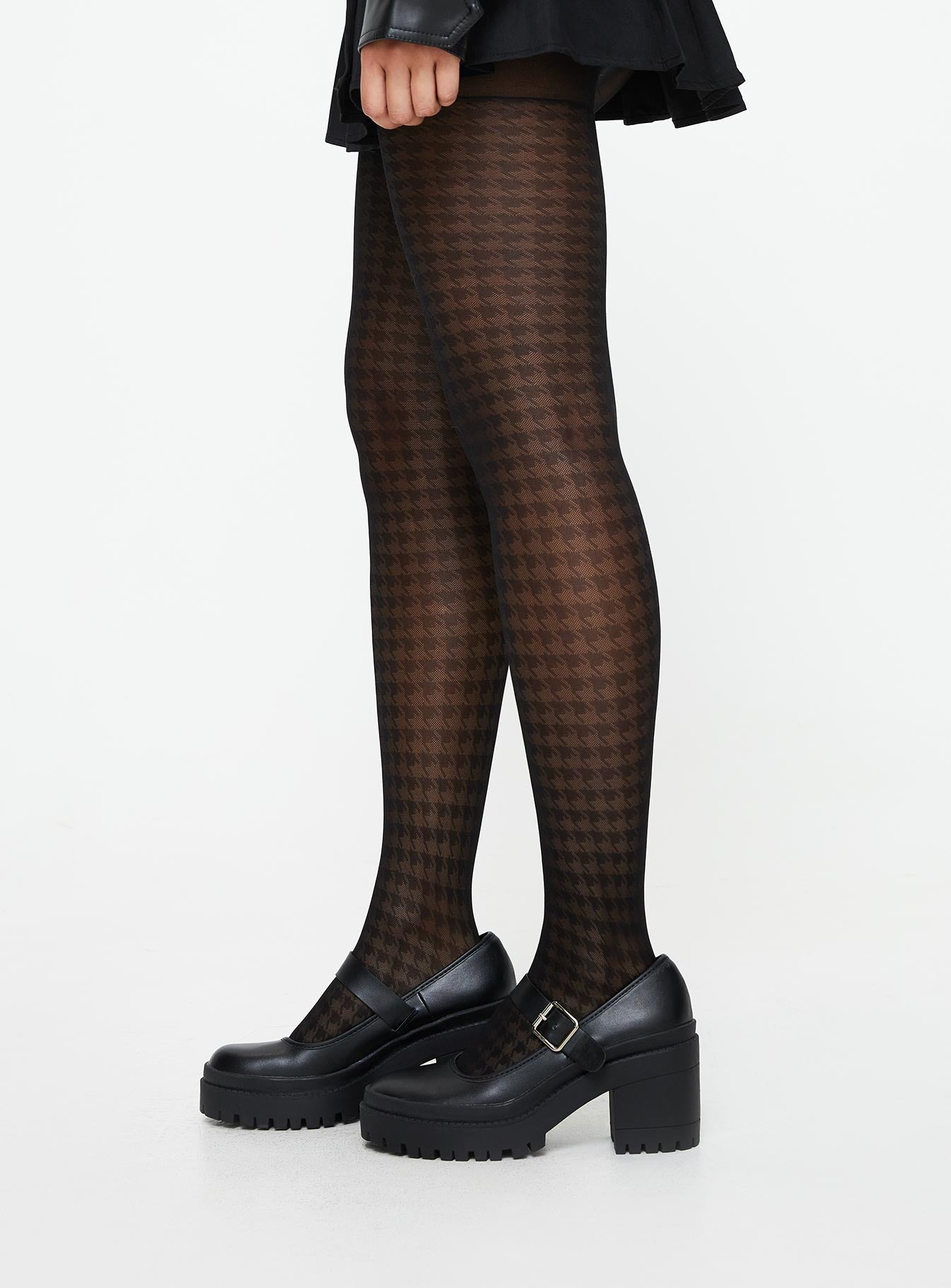 Clarisa Stockings Houndstooth Black - Image 3