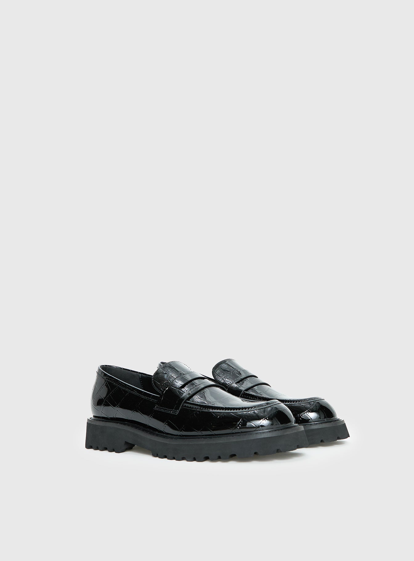 Face The Wind Faux Leather Loafers Black - Image 3