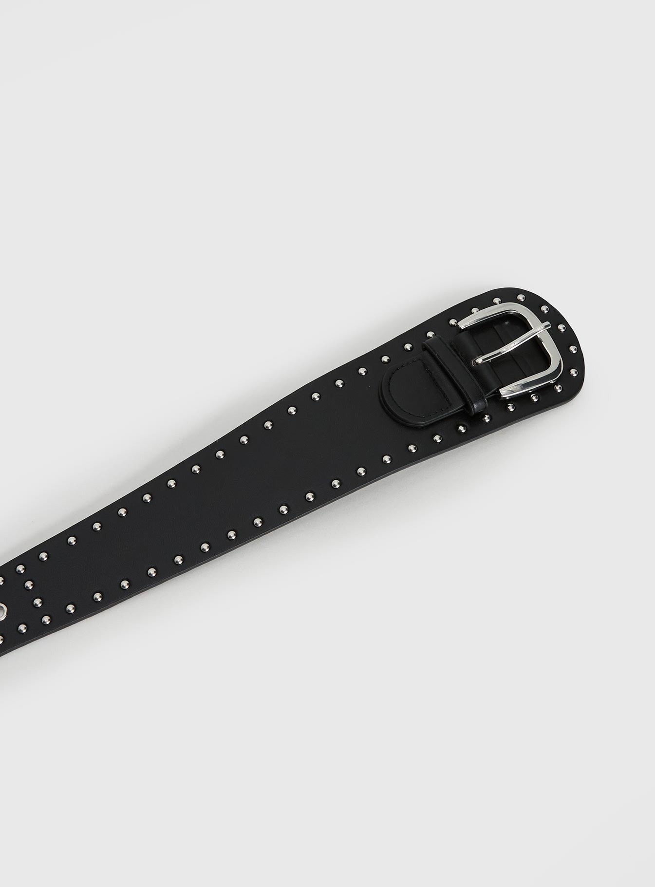 Main Thing Faux Leather Studded Belt Black / Silver - Image 3