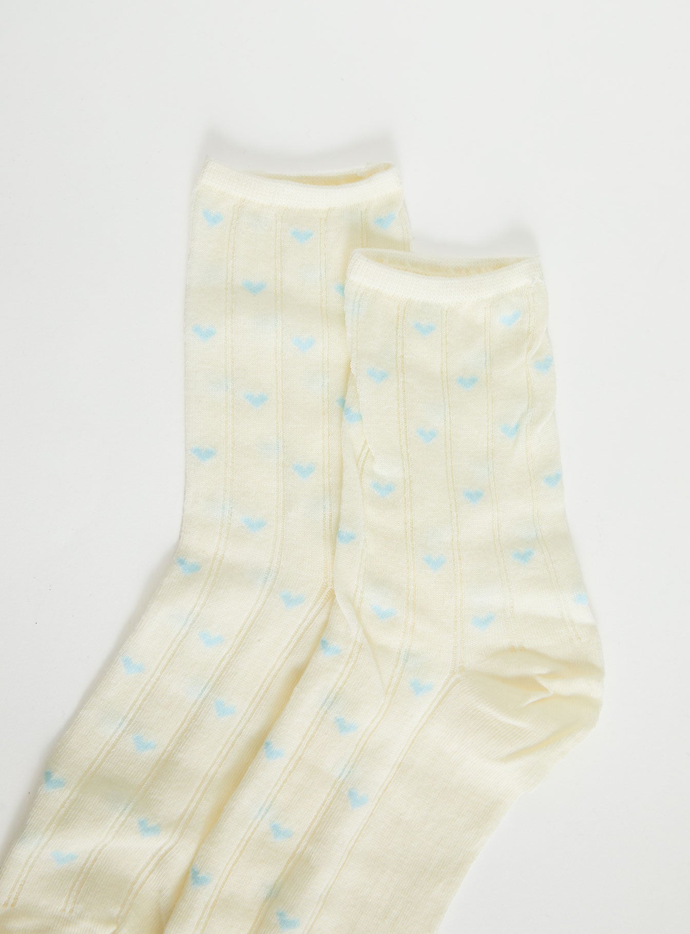 Averee Ribbed Heart Socks Yellow / Blue - Image 3