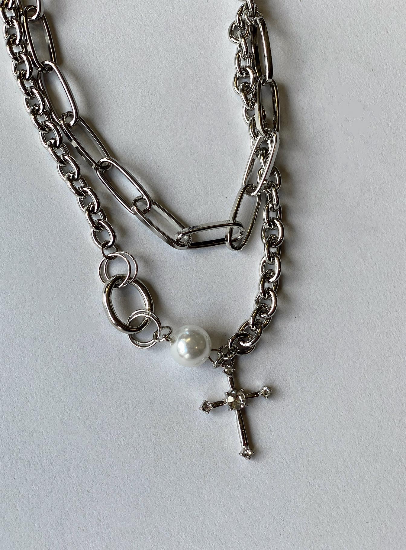 Chapelle Cross Necklace Silver - Image 3