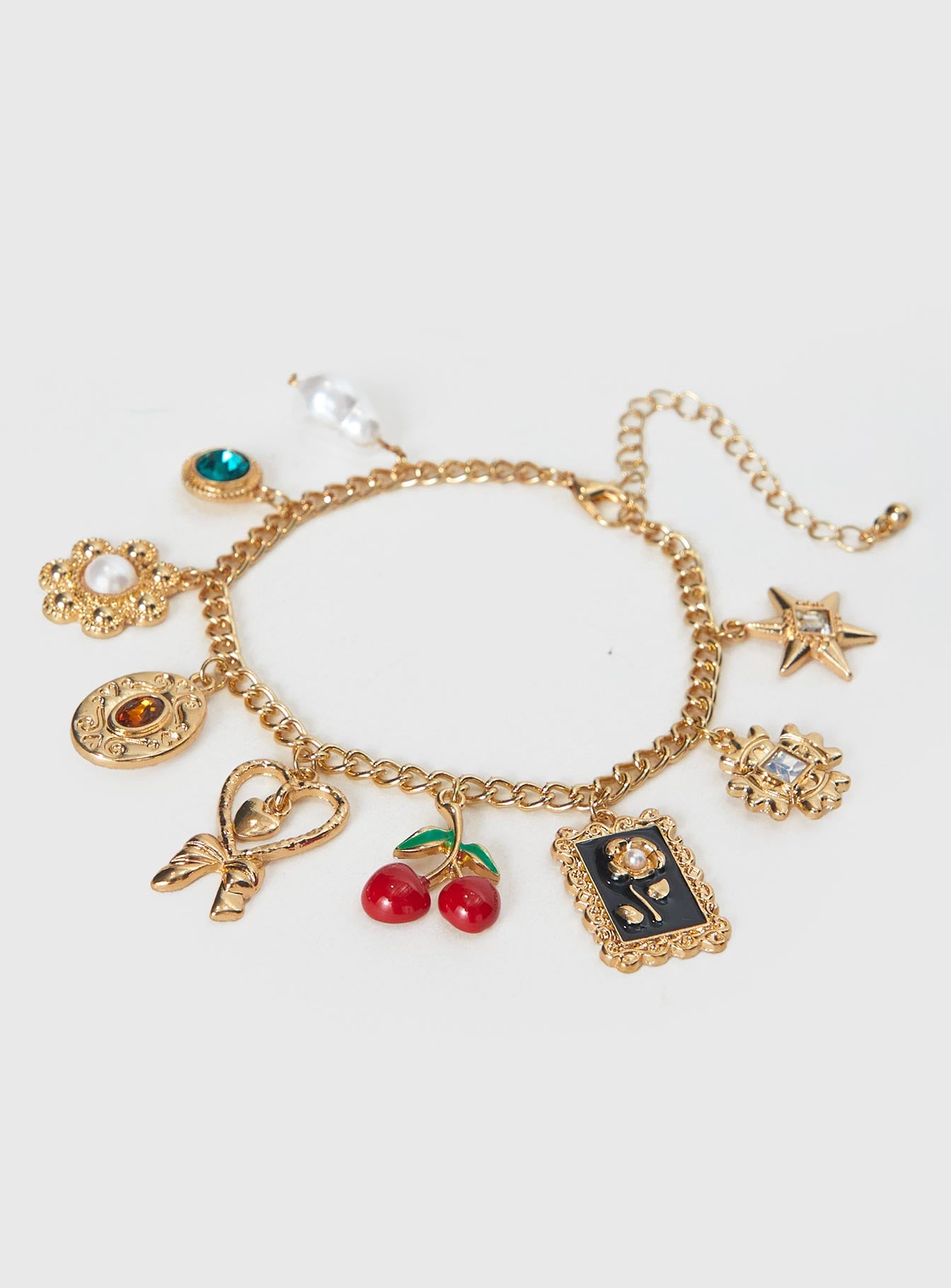 Cherry Dreams Charm Bracelet Gold - Image 3