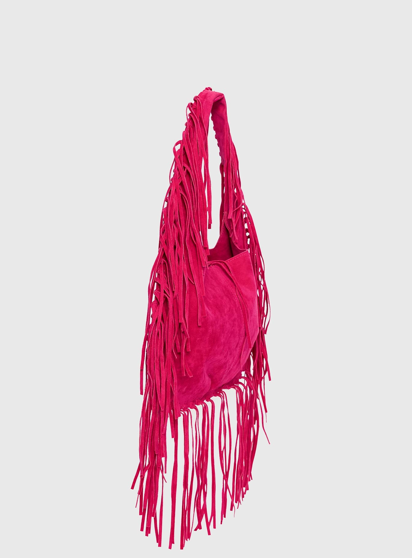 Currents Faux Suede Tassel Shoulder Bag Pink - Image 3
