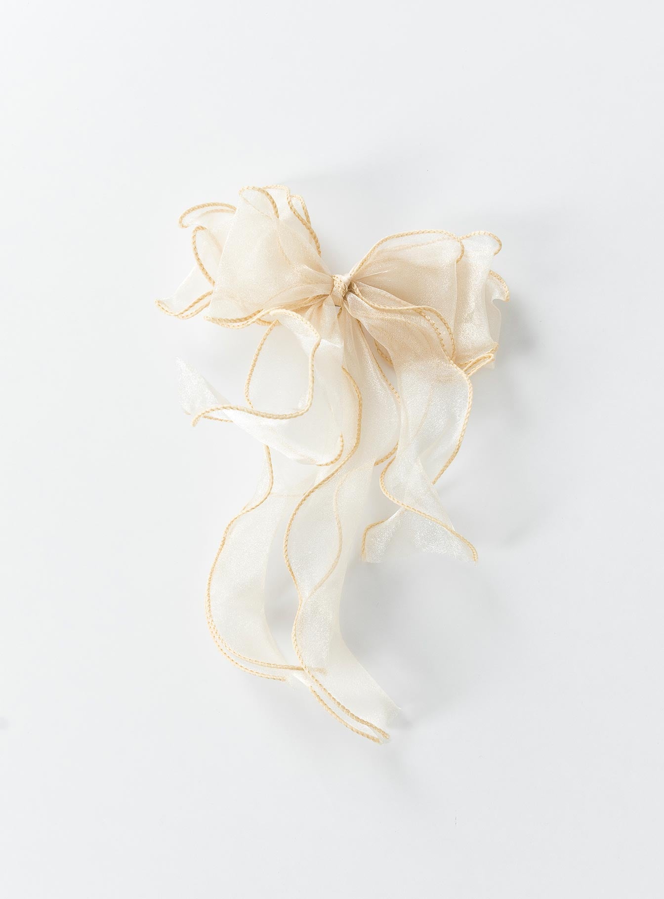Linney Hair Bow Beige - Image 3