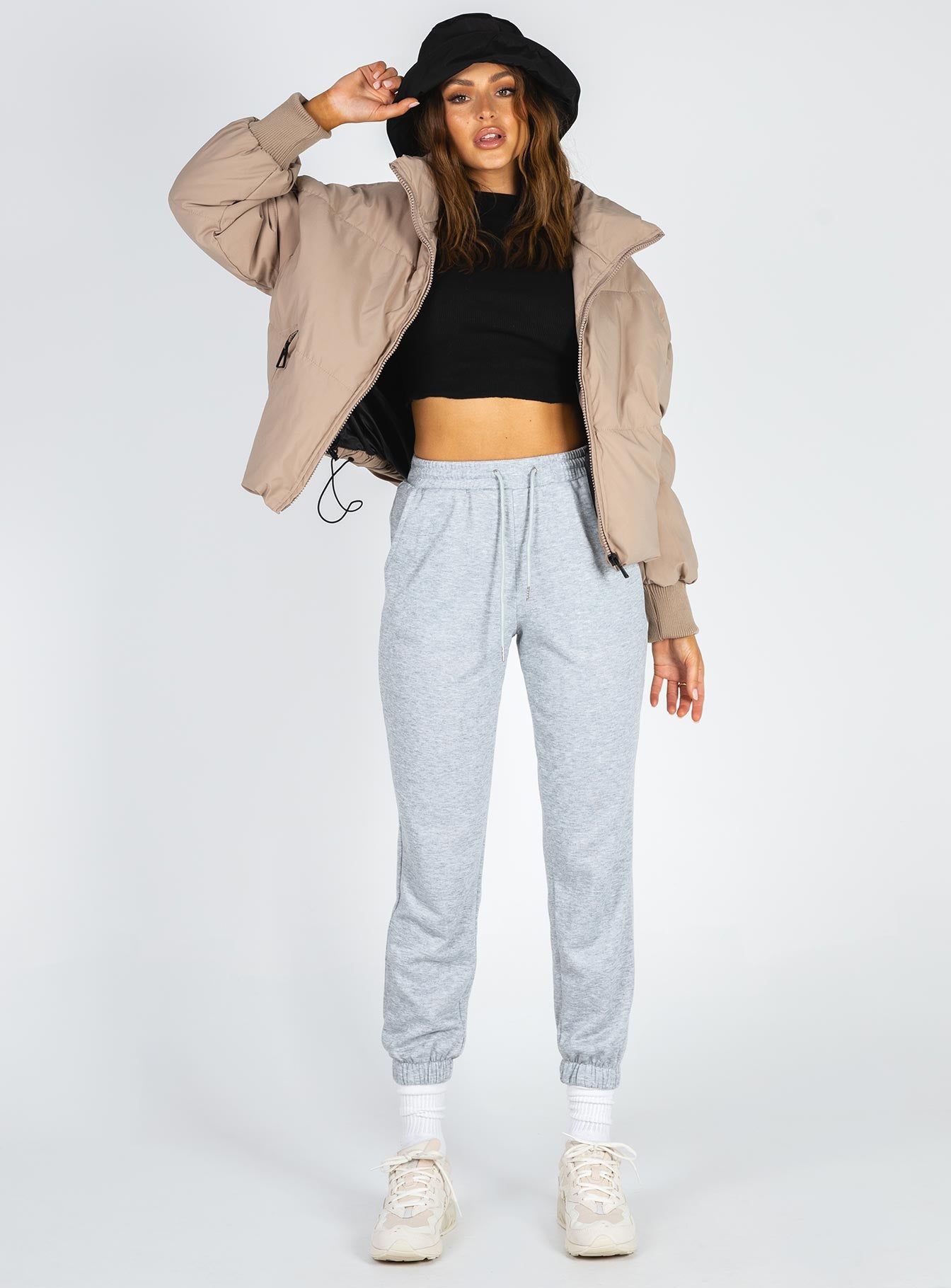 Abe Puffer Jacket Beige - Image 4