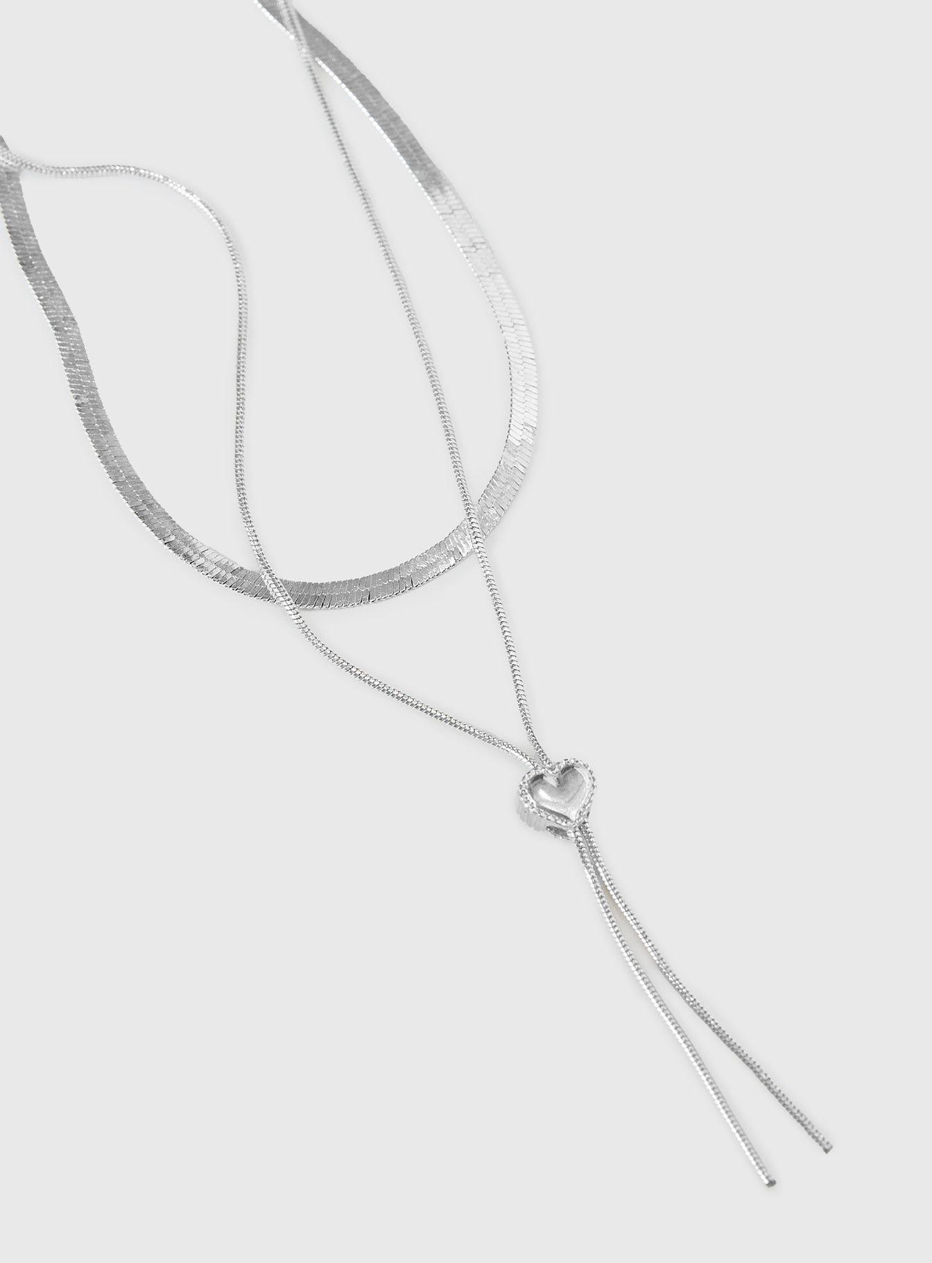 Let Me Love Layered Necklace Silver - Image 3