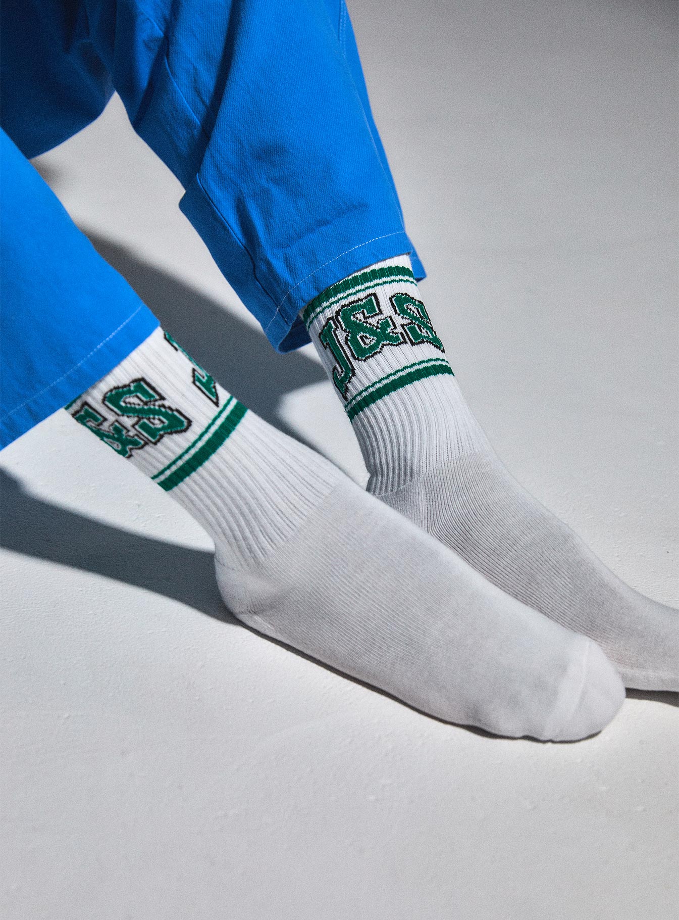 JGR & STN Double Play Socks White/Green - Image 2