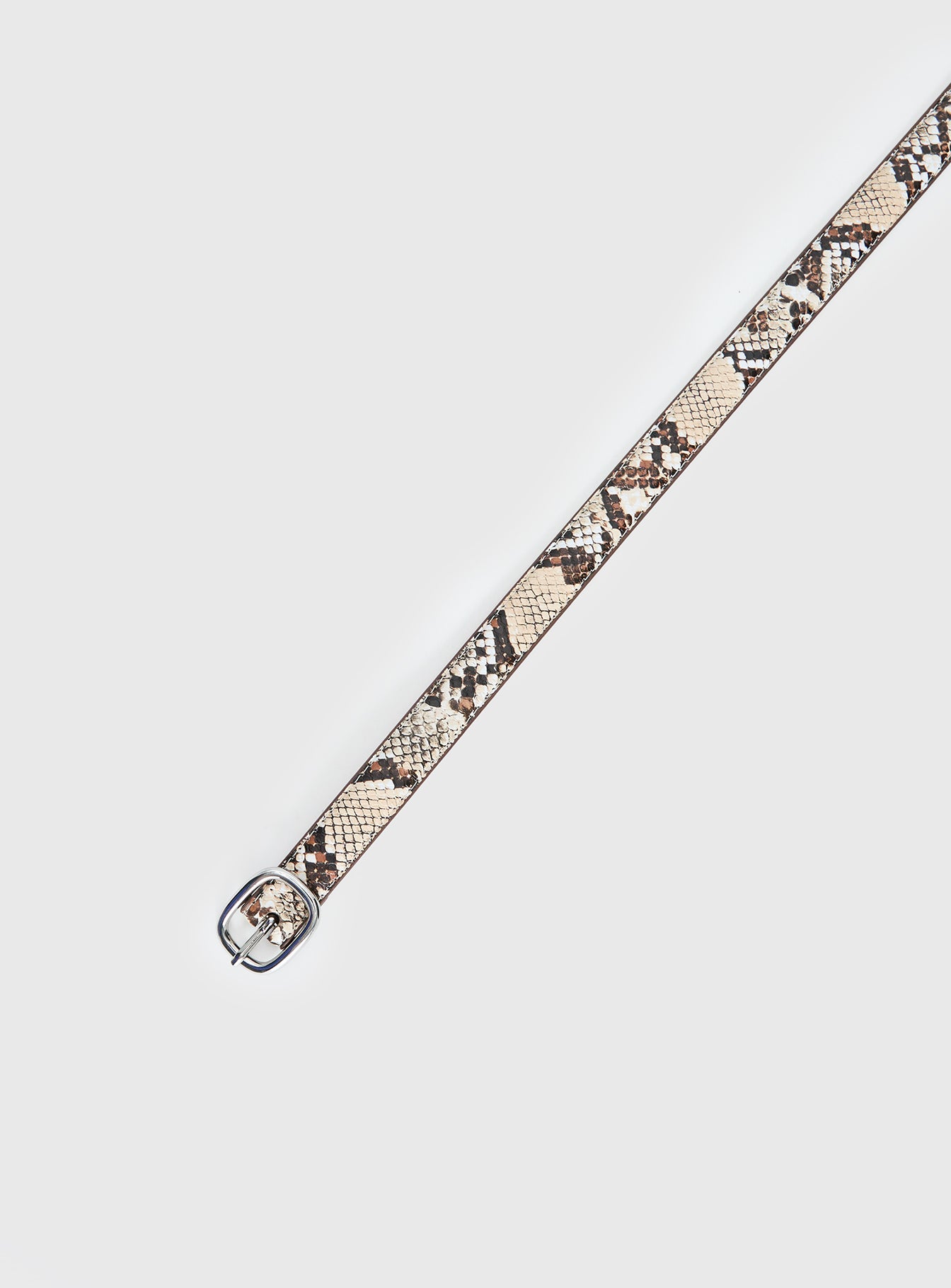 Jacksonne Faux Leather Belt Snake / Silver - Image 3
