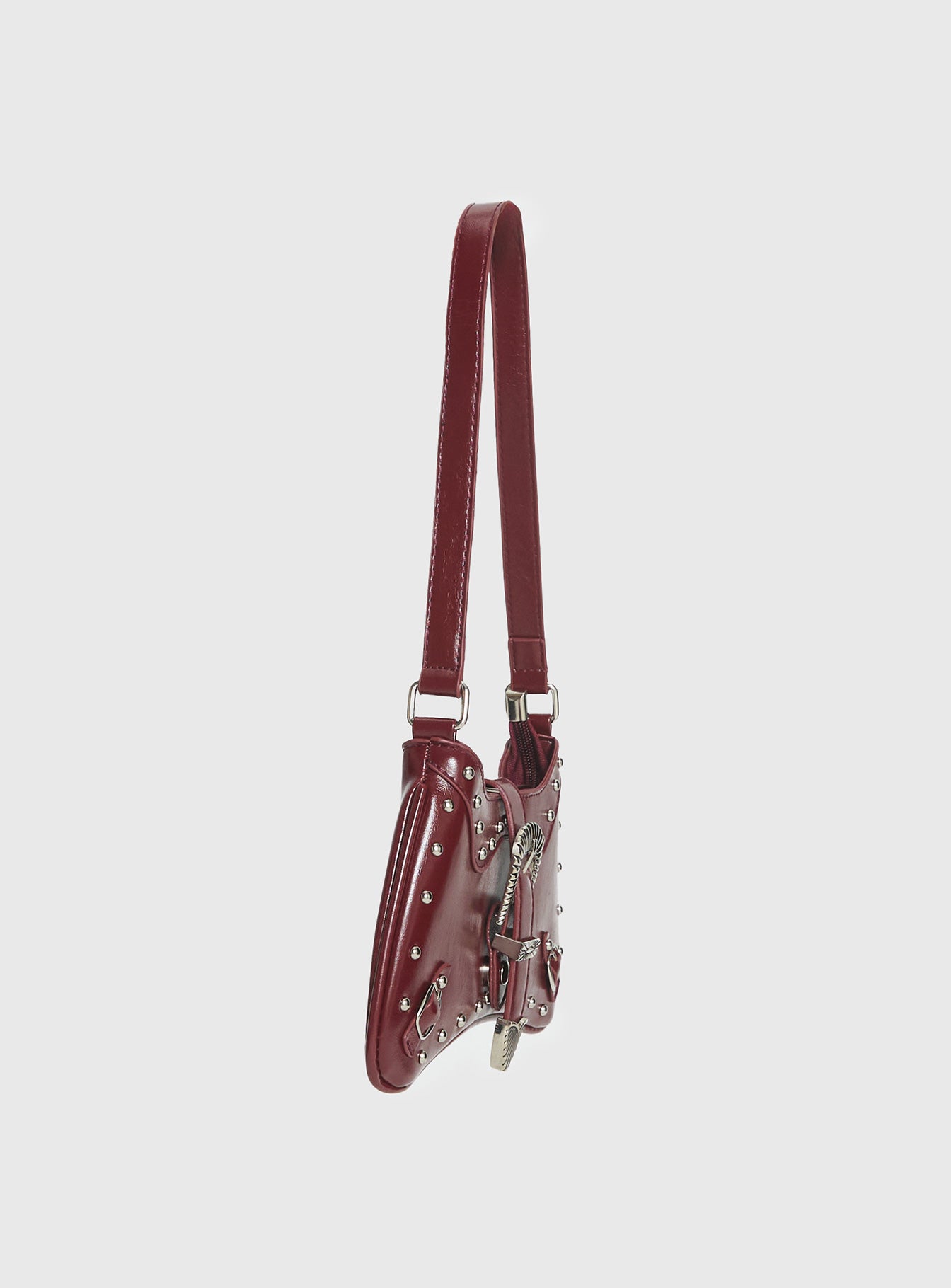 Crowd Pleaser Buckle Shoulder Bag Red - Image 3