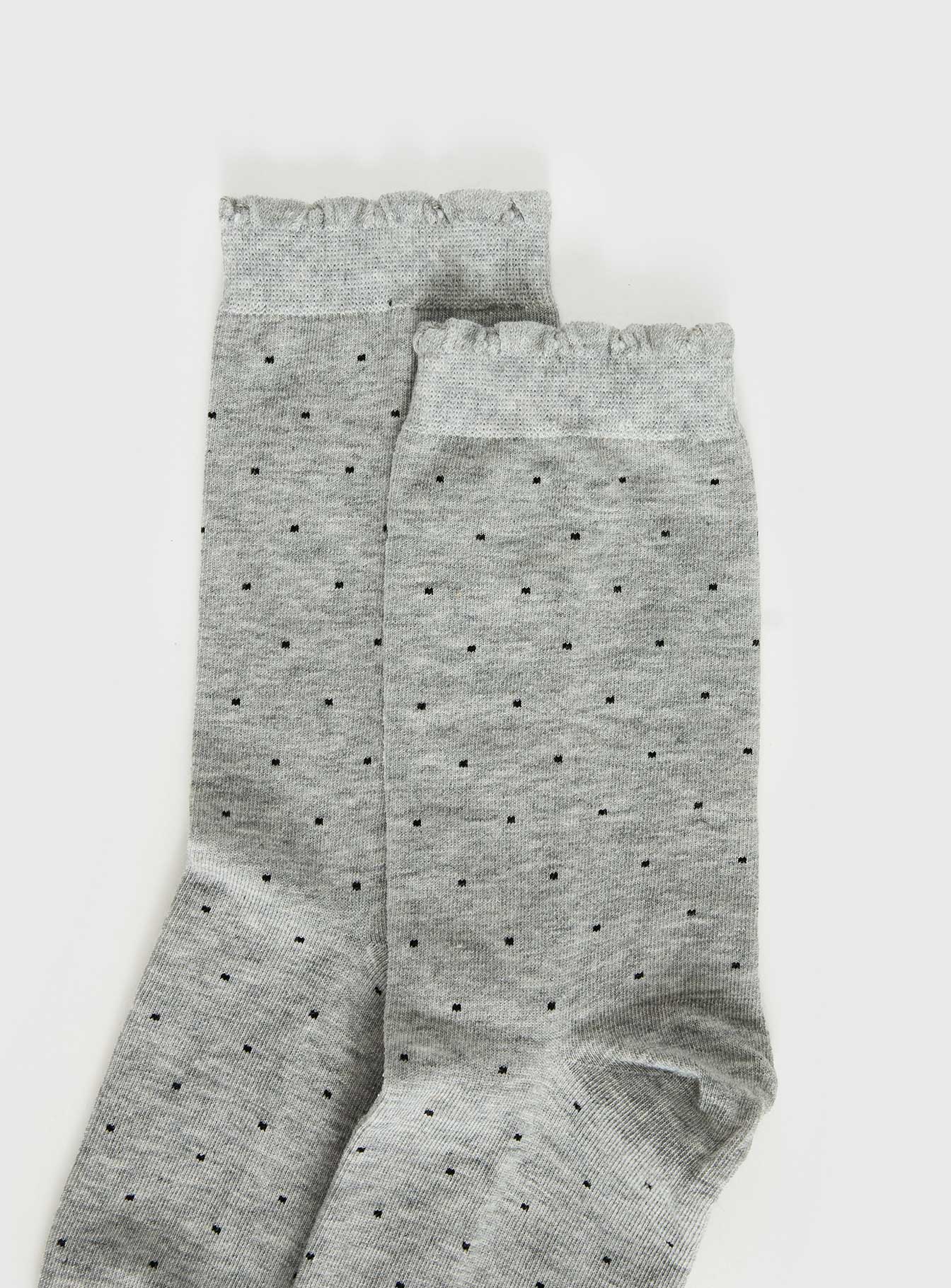 Only Angel Socks Dark Grey Polka - Image 3