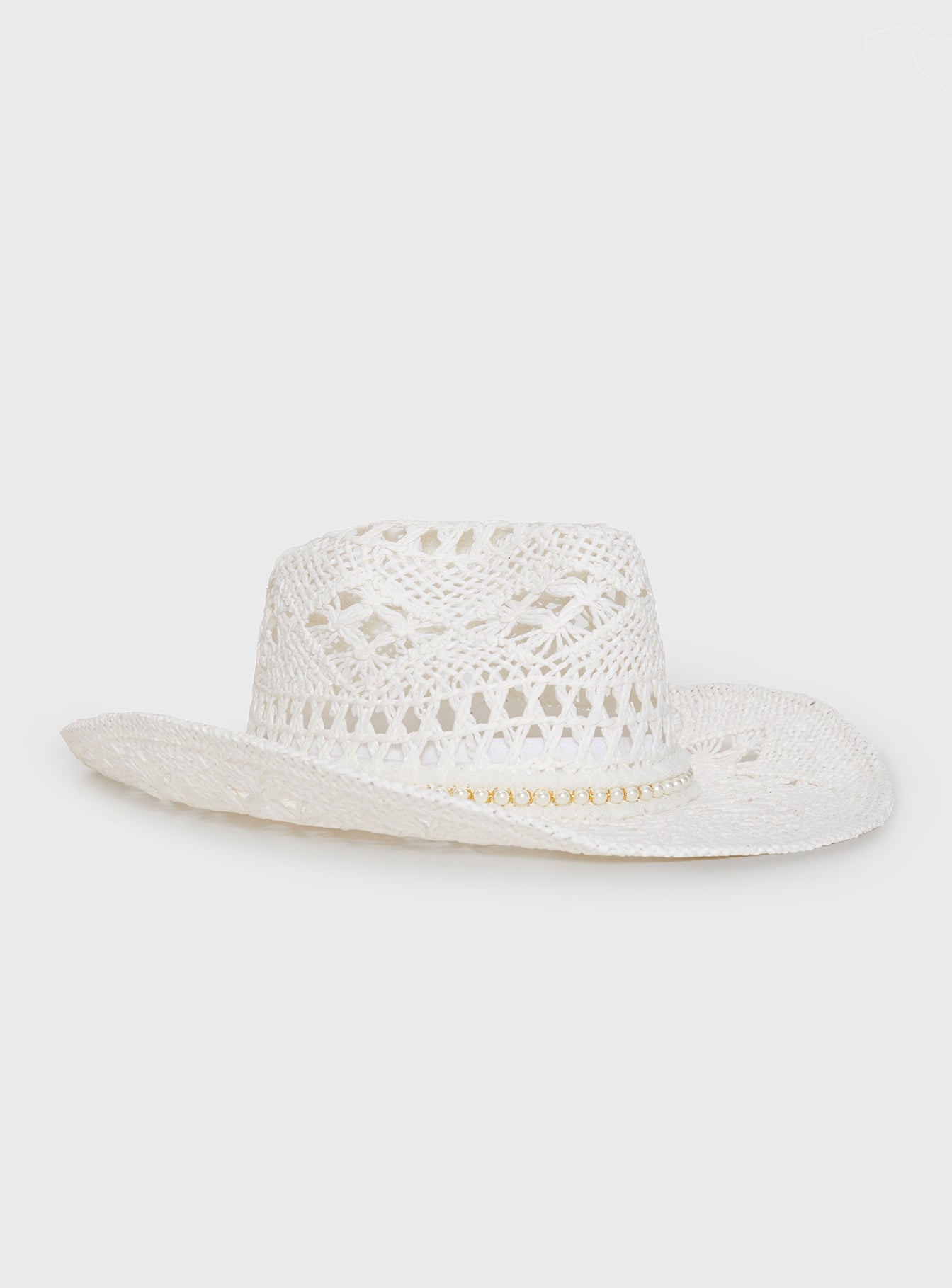 Jayceon Beaded Cowboy Hat White - Image 3