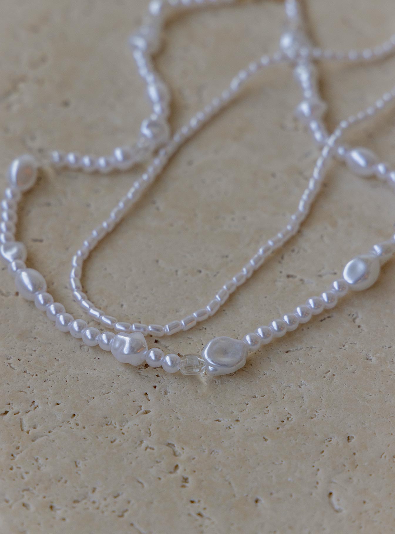 Rota Layered Necklace Gold / Pearl - Image 3